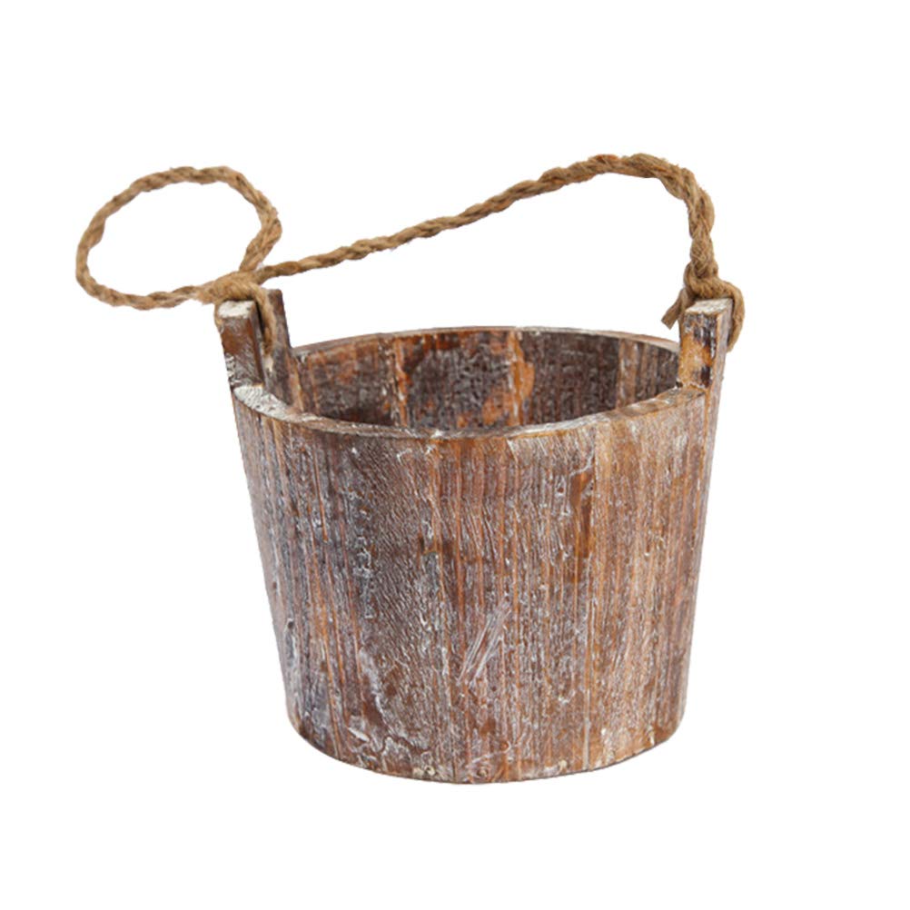 Hangable Wooden Flower Pot - Cabilock Decorative Plant Holder for Indoor/Outdoor Plants | Perfect for Home, Garden, and Balcony Decor