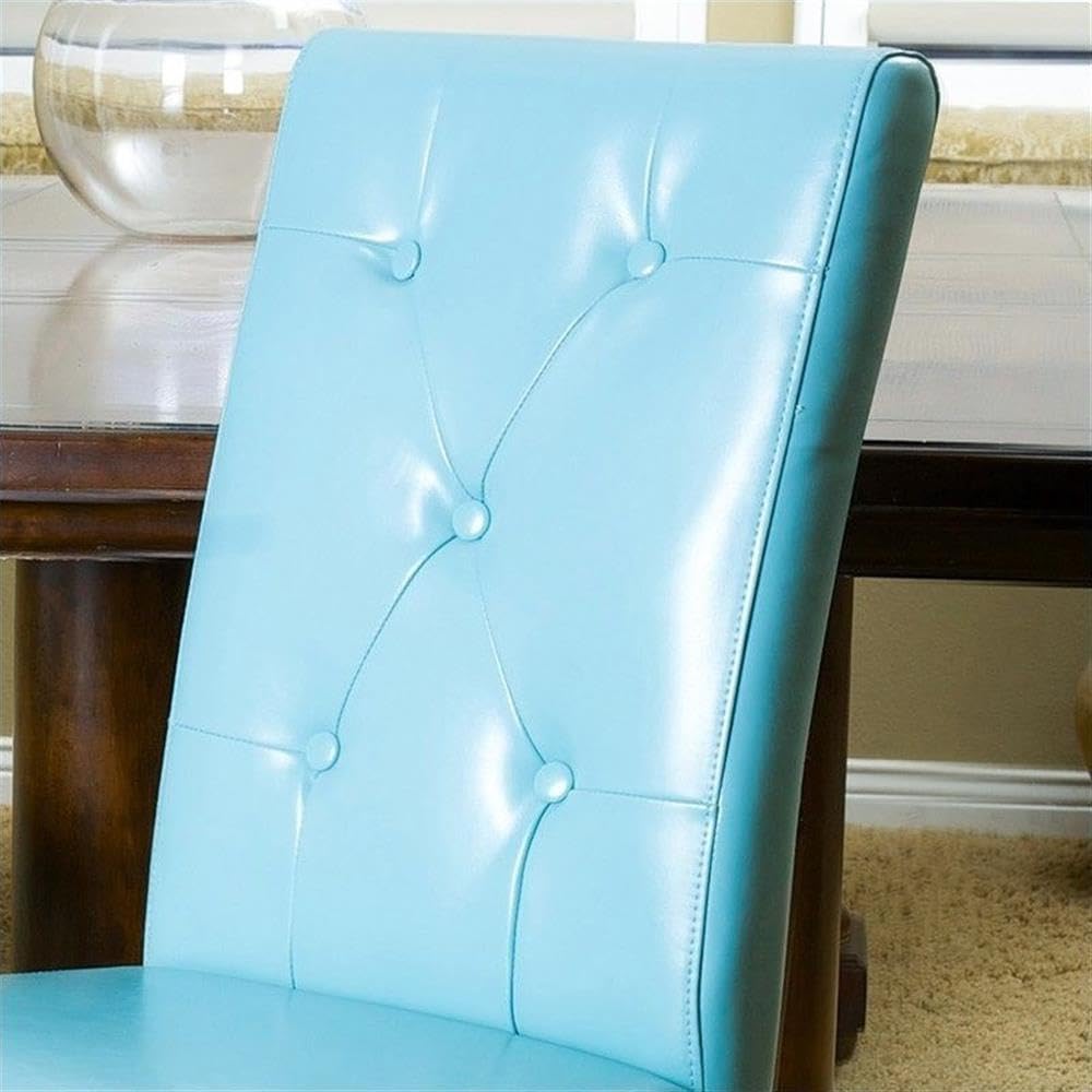 Christopher Knight Home Taylor Bonded Leather Dining Chairs, 2-Piece Set, Teal Blue - Modern Comfortable Seating for Kitchen, Dining Room & Office
