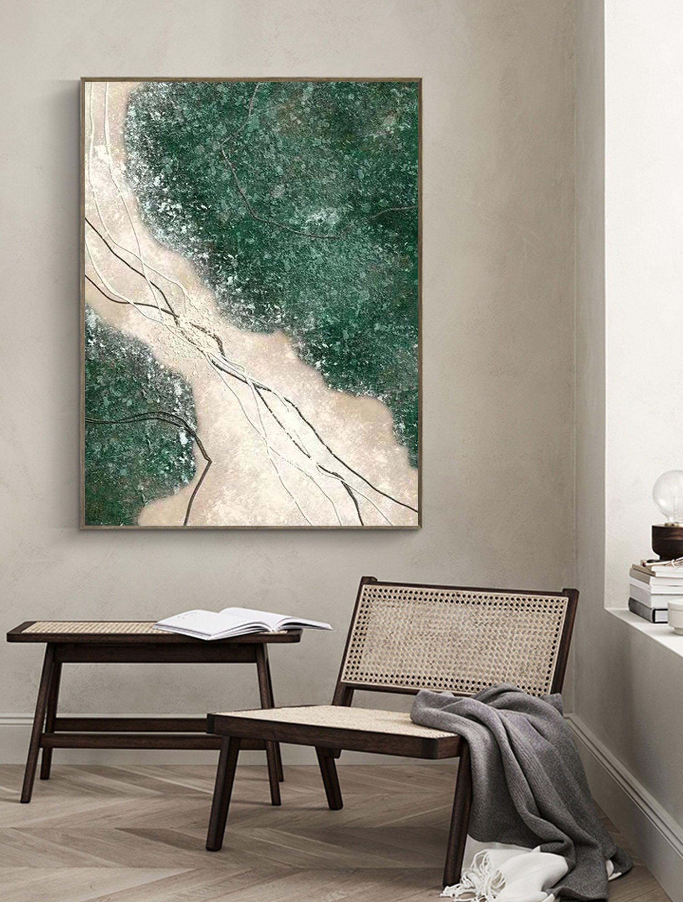 Blue & Green Abstract Wall Art Print #BG004 - Modern Home Decor for Living Room, Bedroom & Office