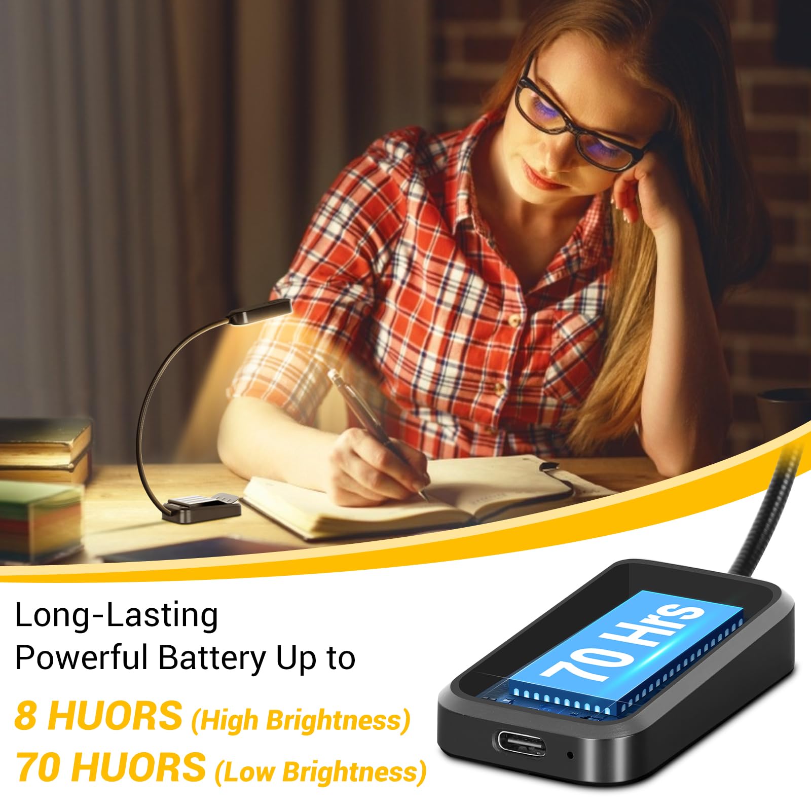 Rechargeable Book Light 2 Pack - 3 Color Adjustable LED Reading Light with Stepless Dimming & 360° Flexible Neck | Clip-On Night Light for Bedtime Reading, Studying, Kids & Book Lovers | Perfect for Bedside, Travel & Office Use