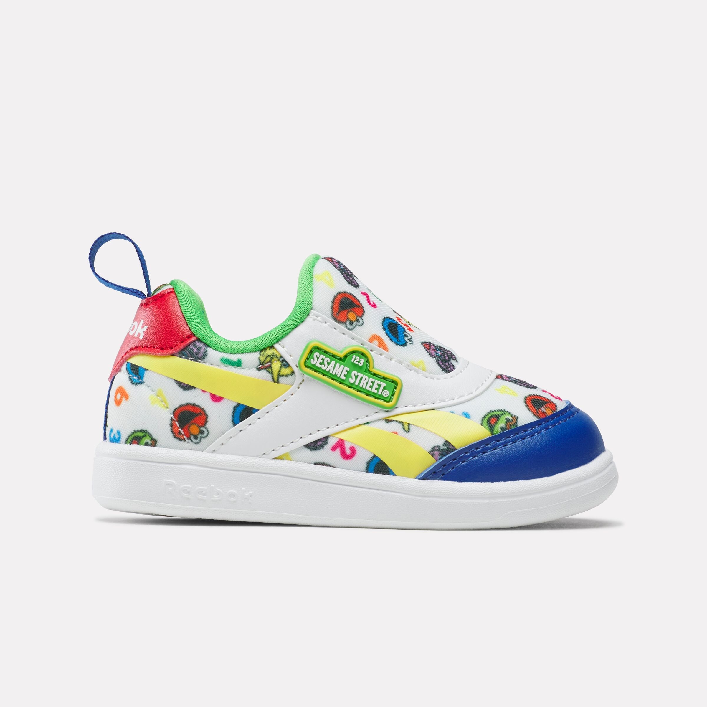 Reebok X Sesame Street Club C Revenge Slip-On Sneakers - White/Green/Yellow Colorway - Comfortable Casual Shoes for Men & Women - Perfect for Streetwear, Everyday Wear and Sneaker Collectors
