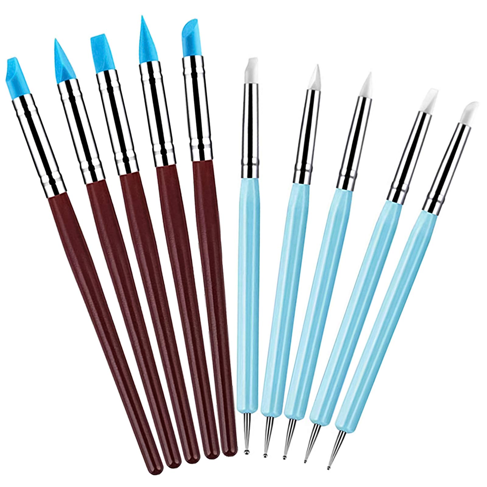 Yasmous 10Pcs Clay Sculpting Tools Set for Pottery & Cake Decorating