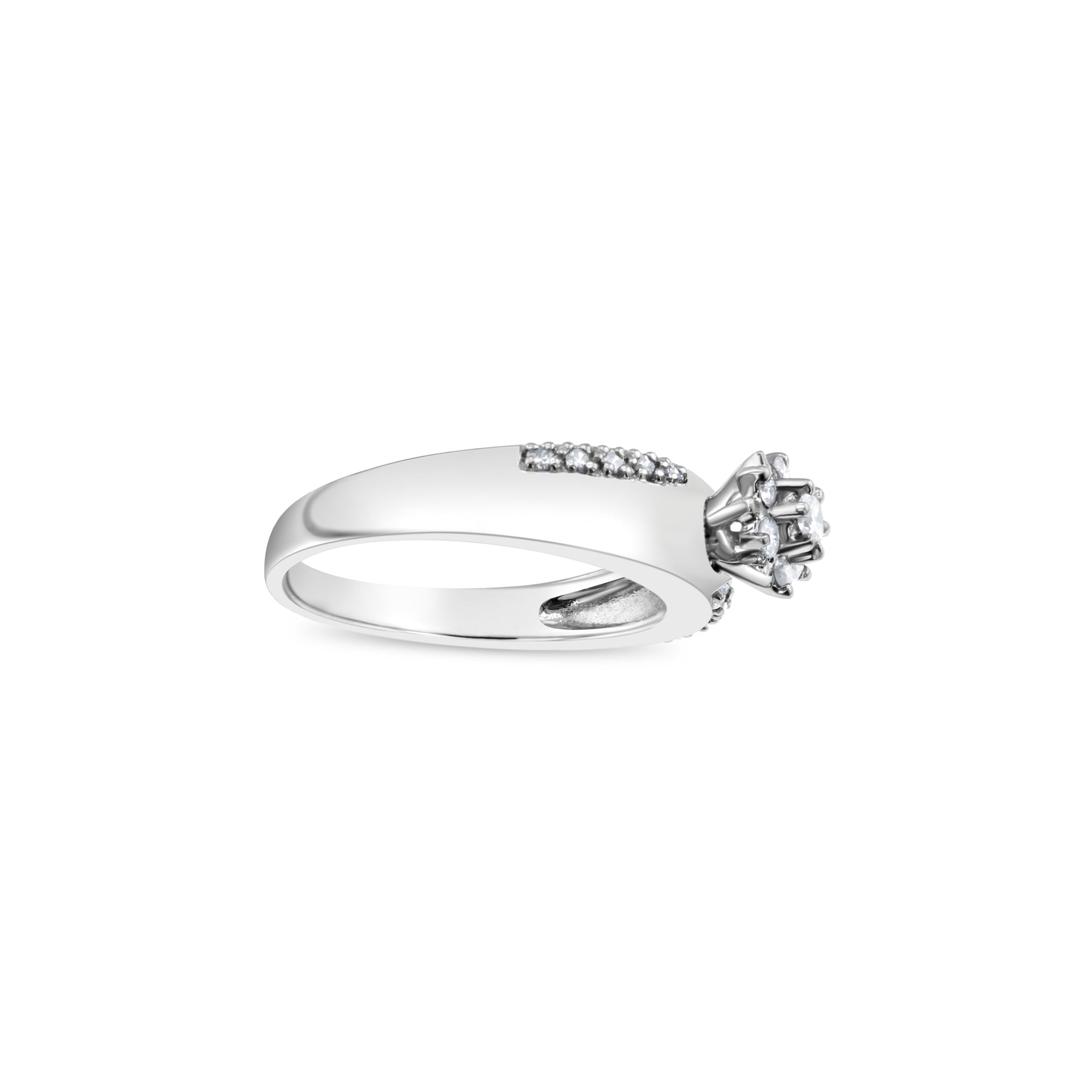 0.5 Carat Diamond Engagement Ring for Women - 14K White Gold Solitaire Ring - Perfect for Proposals, Anniversaries & Weddings