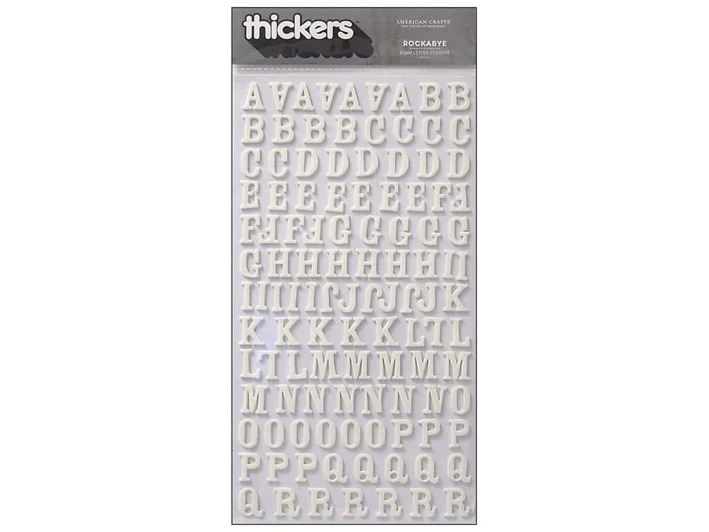 American Crafts 42954 Thickers Foam Letter Stickers - 228 White Alphabet Stickers in Rockabye Font for Scrapbooking, DIY Cards, and Home Decor