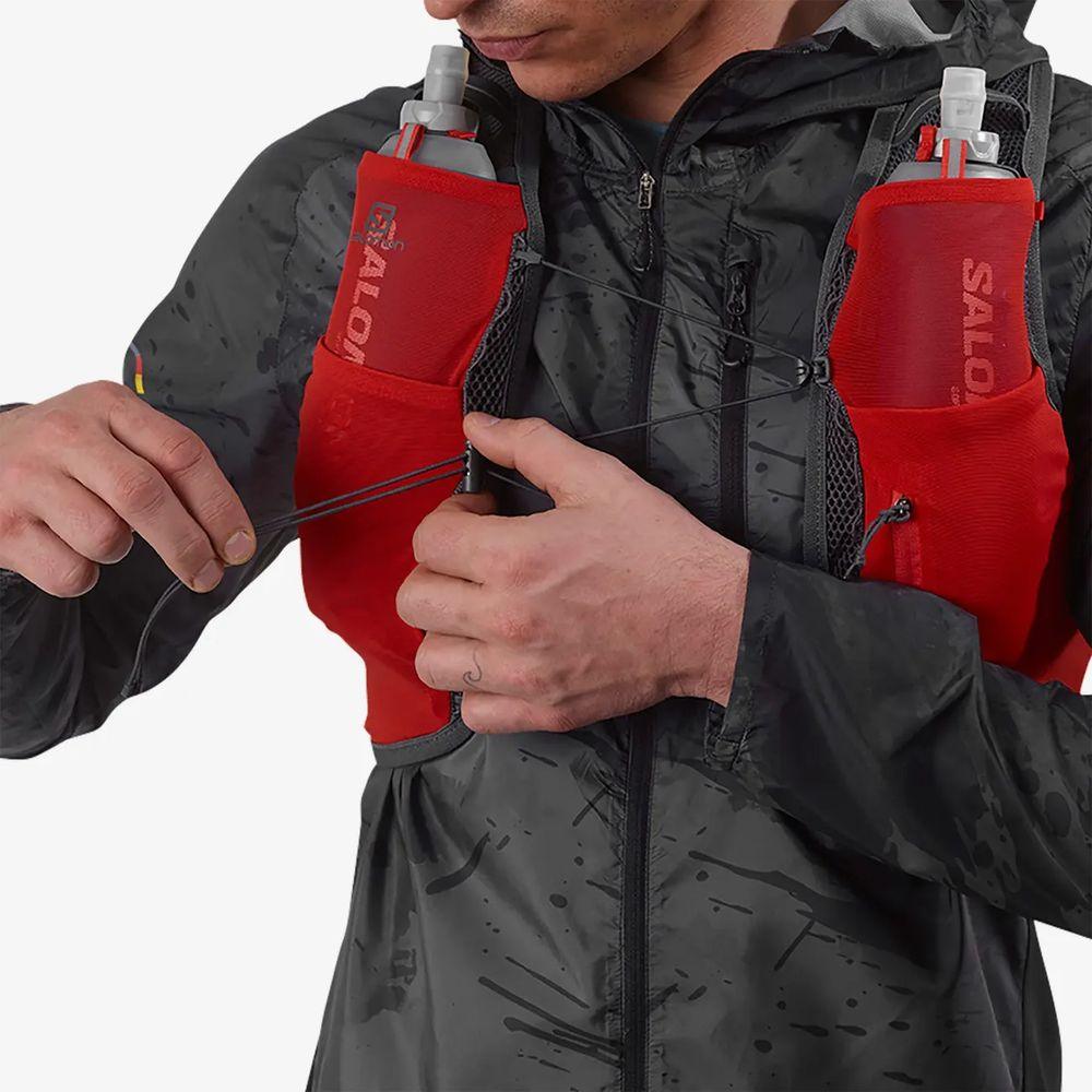 Salomon Unisex Active Skin 8 Hydration Running Vest with Water Flasks - Lightweight Breathable for Trail Running, Hiking & Outdoor Sports