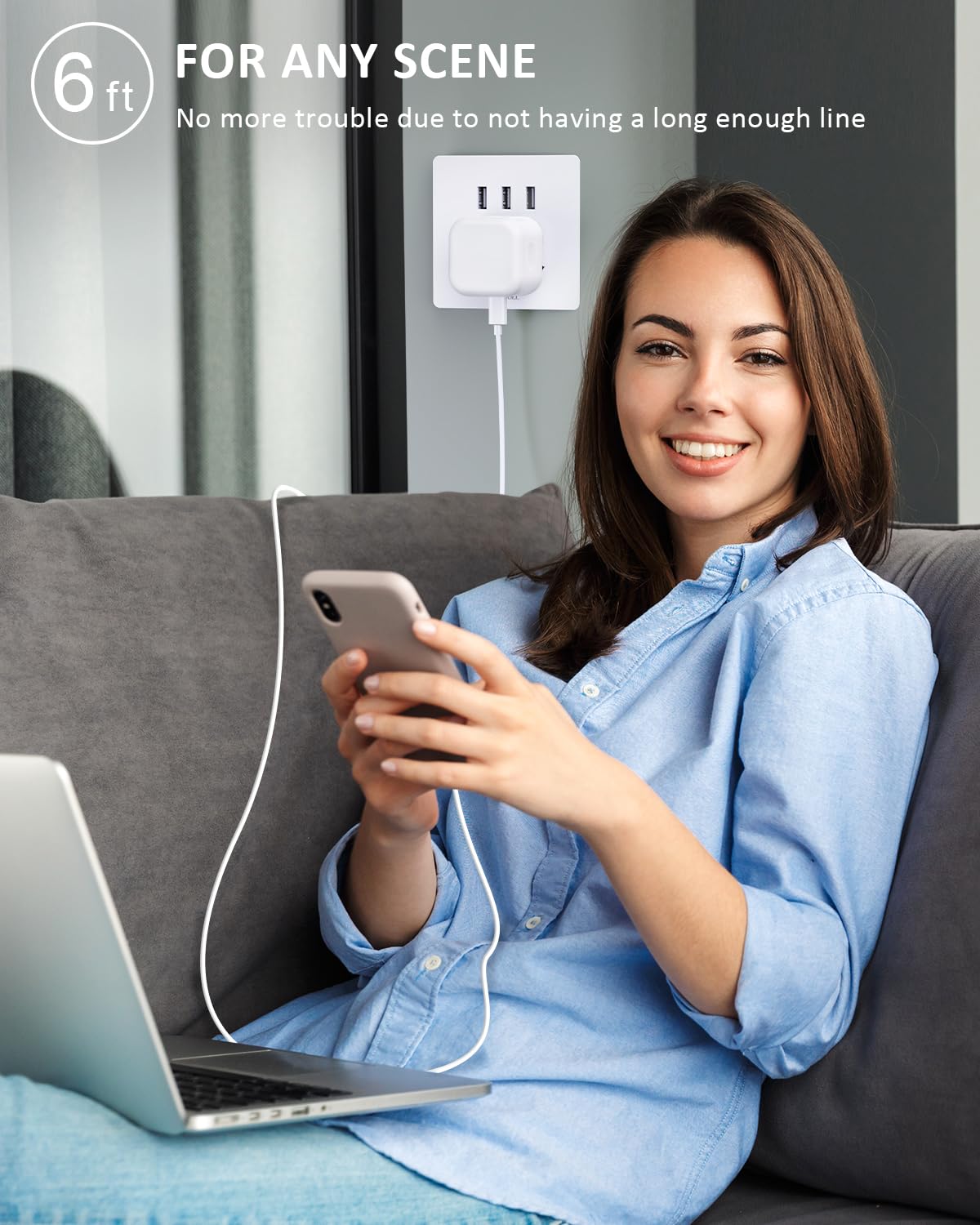 20W USB C Fast Charger Plug - PD Wall Charger Adapter for iPhone 15/16/Pro/Max, Galaxy S24/S23 - Foldable Type C Charger with Fast Charging Cable | Perfect for Travel, Home & Office Use