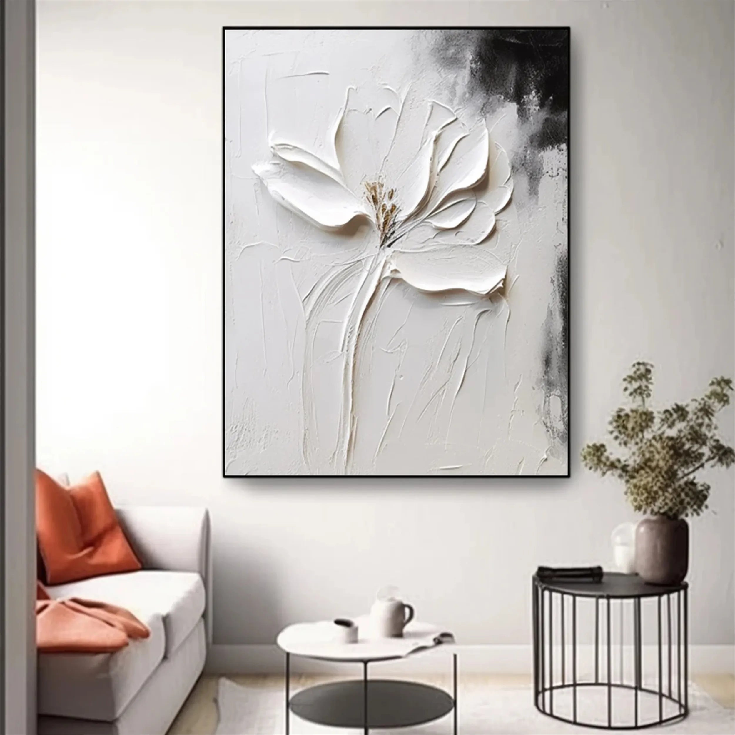 Flower and Tree Painting #FT 042 - Handmade Canvas Wall Art for Home & Office Decor | Perfect for Living Room, Bedroom, or Gift