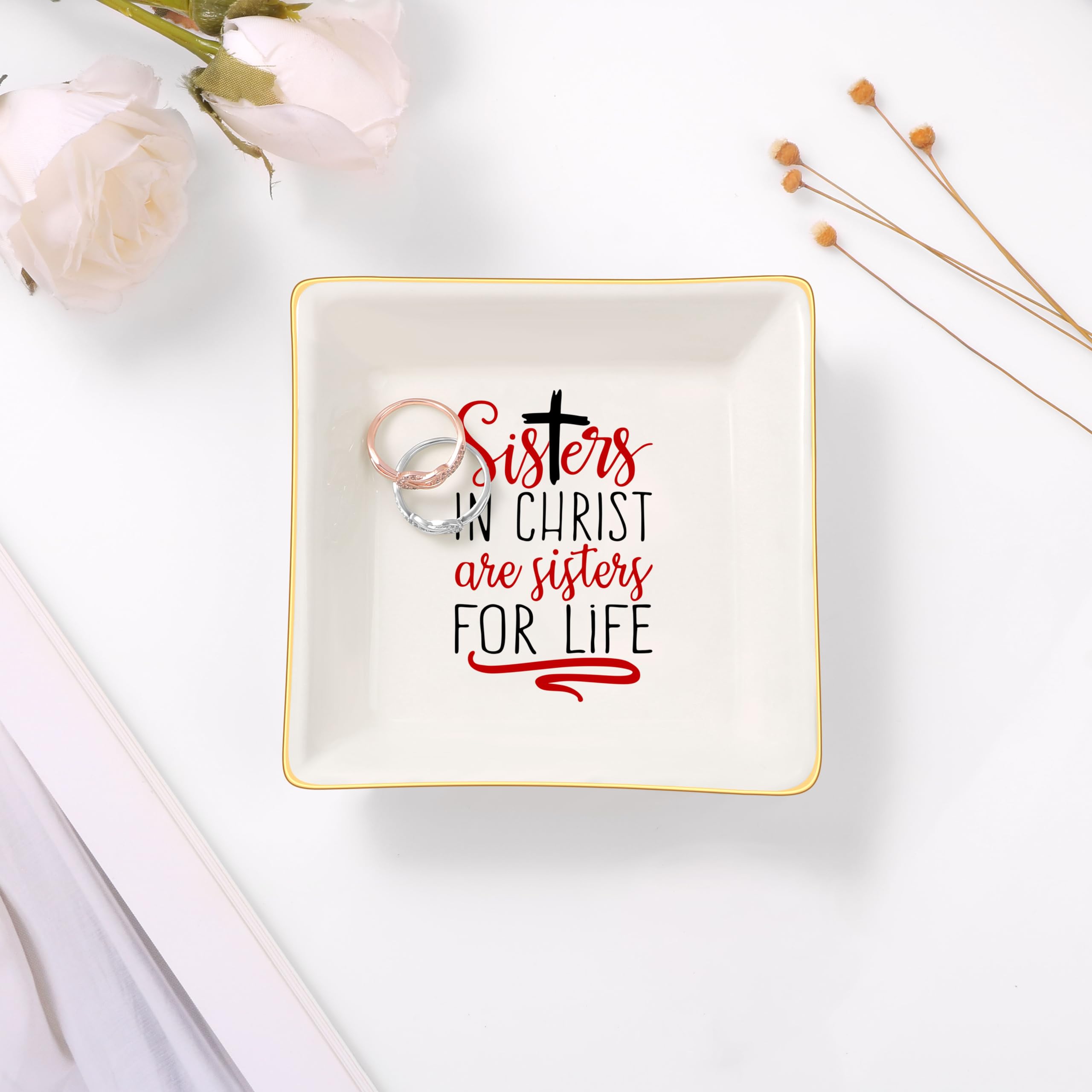 JoycuFF Jewelry Trinket Dishes - Elegant Jewelry Tray for Women | Perfect Birthday, Christmas & Friendship Gifts | Unique Home Decor for Bedroom, Bathroom & Vanity Organization