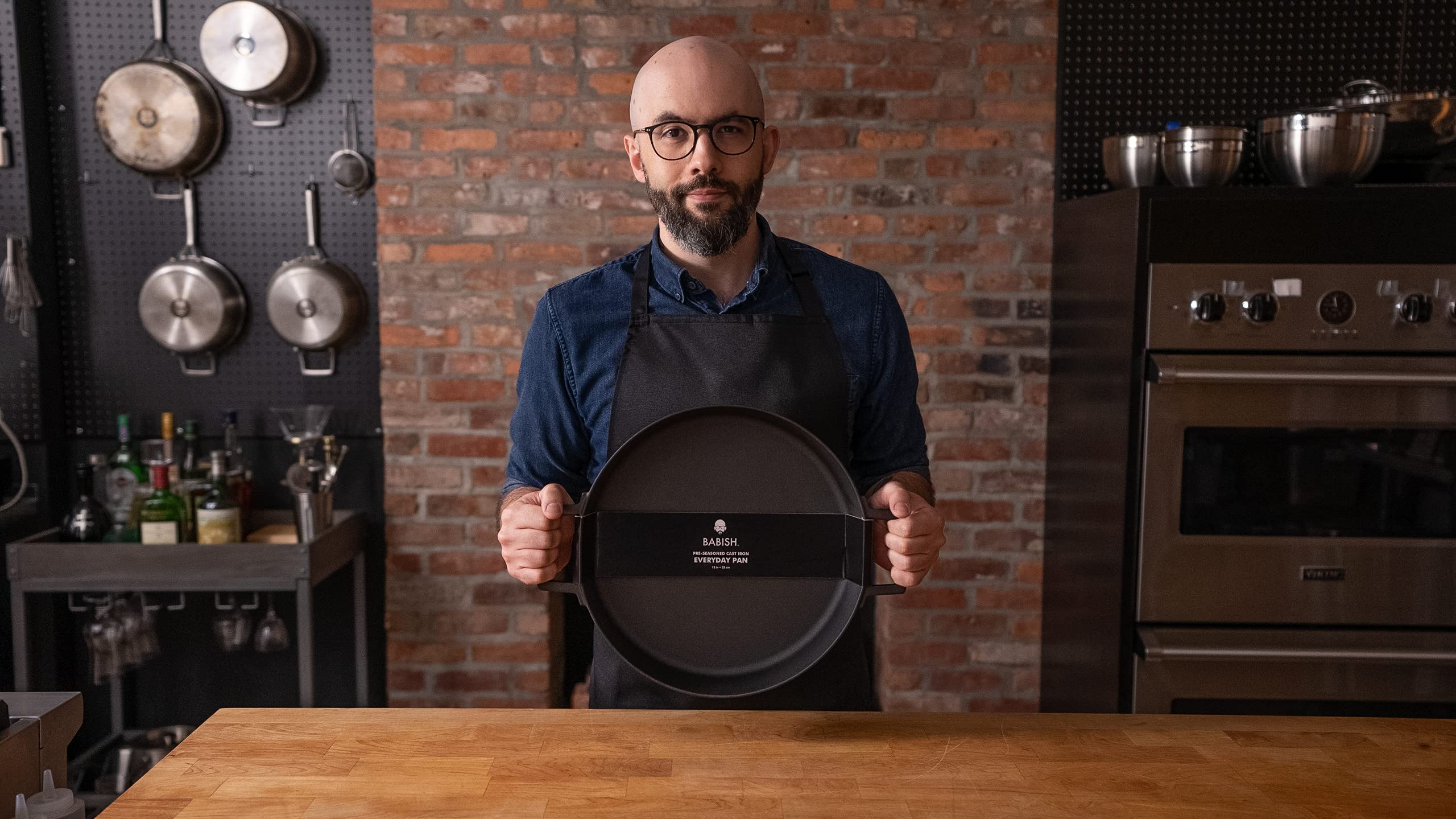 Babish 13-Inch Cast Iron Skillet – Pre-Seasoned Heavy Duty Frying Pan for Stovetop, Oven & Grill – Perfect for Searing Steak, Baking Pizza & Camping Cooking
