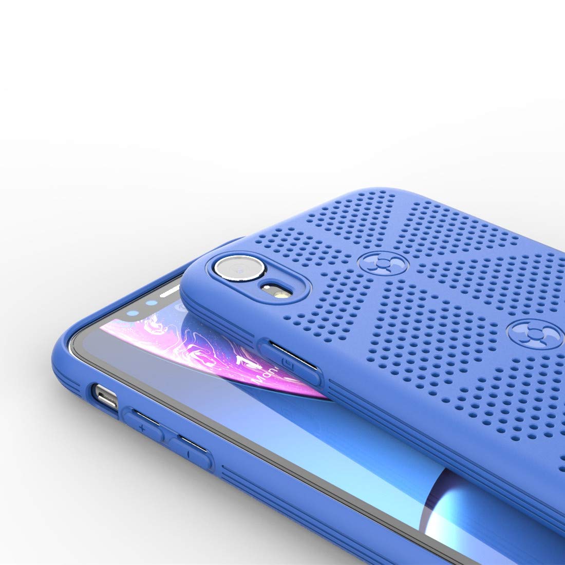 iPhone XR Cooling Phone Case - Heat Dissipation & Breathable TPU Protective Cover for iPhone XR 6.1 Inch (2018) | Blue | Perfect for Gaming, Outdoor Activities & Hot Weather Use