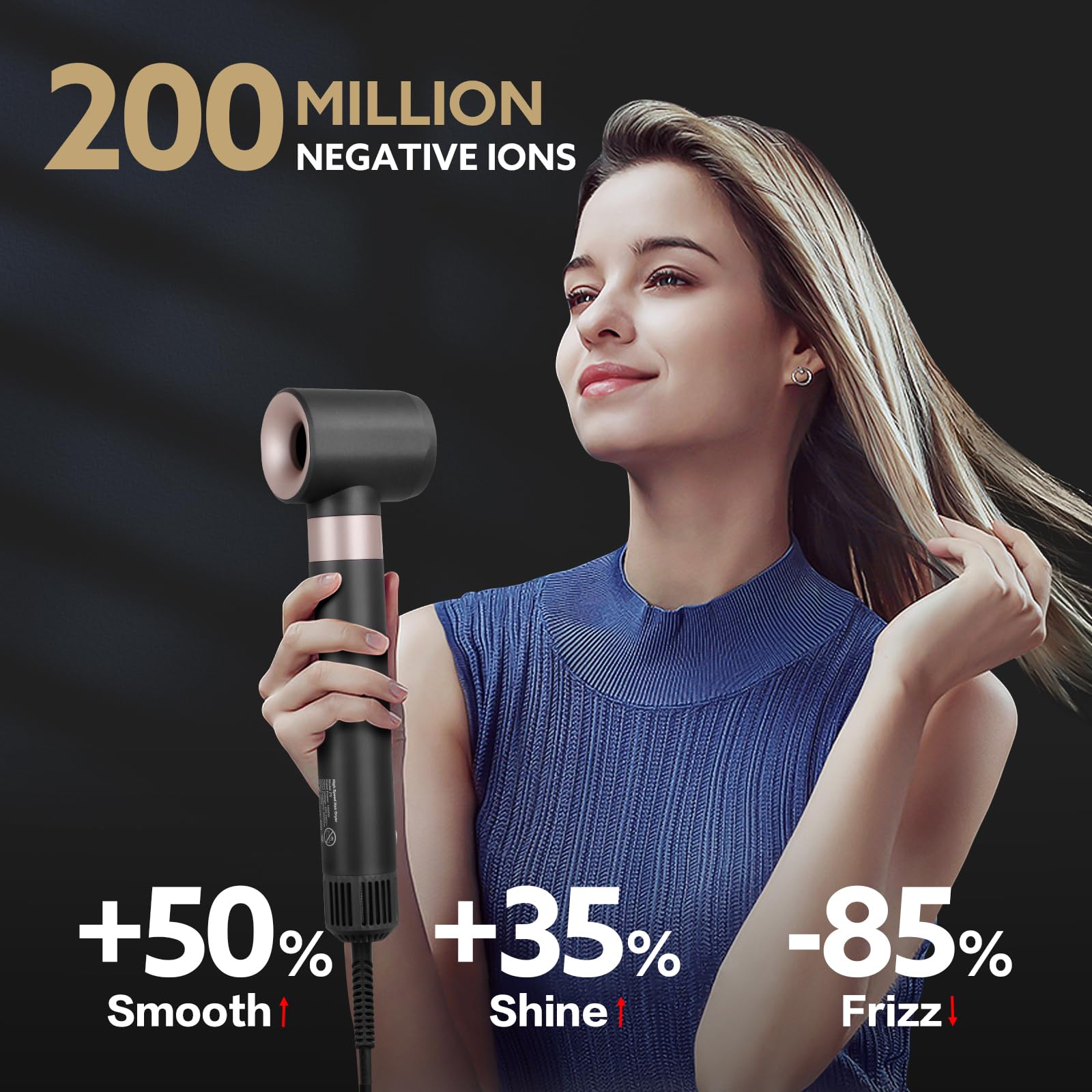 Professional Hair Dryer Brush & Hot Air Styling Tool - 4-in-1 Ionic Blow Dryer with 1.25