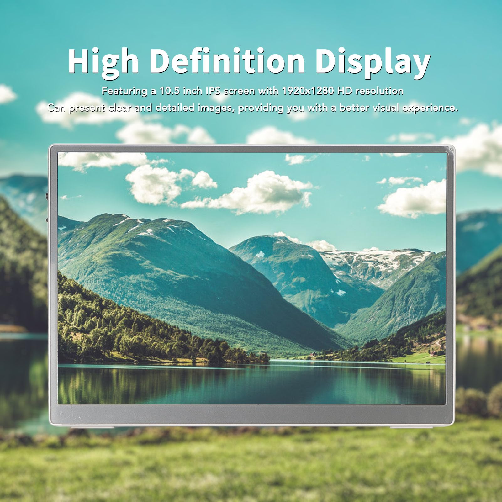 60Hz Portable Gaming Monitor - 10.5 Inch FHD 1920x1280 IPS Screen, USB-C HDMI External Display for Laptop PC - Perfect for Gaming, Work & Travel
