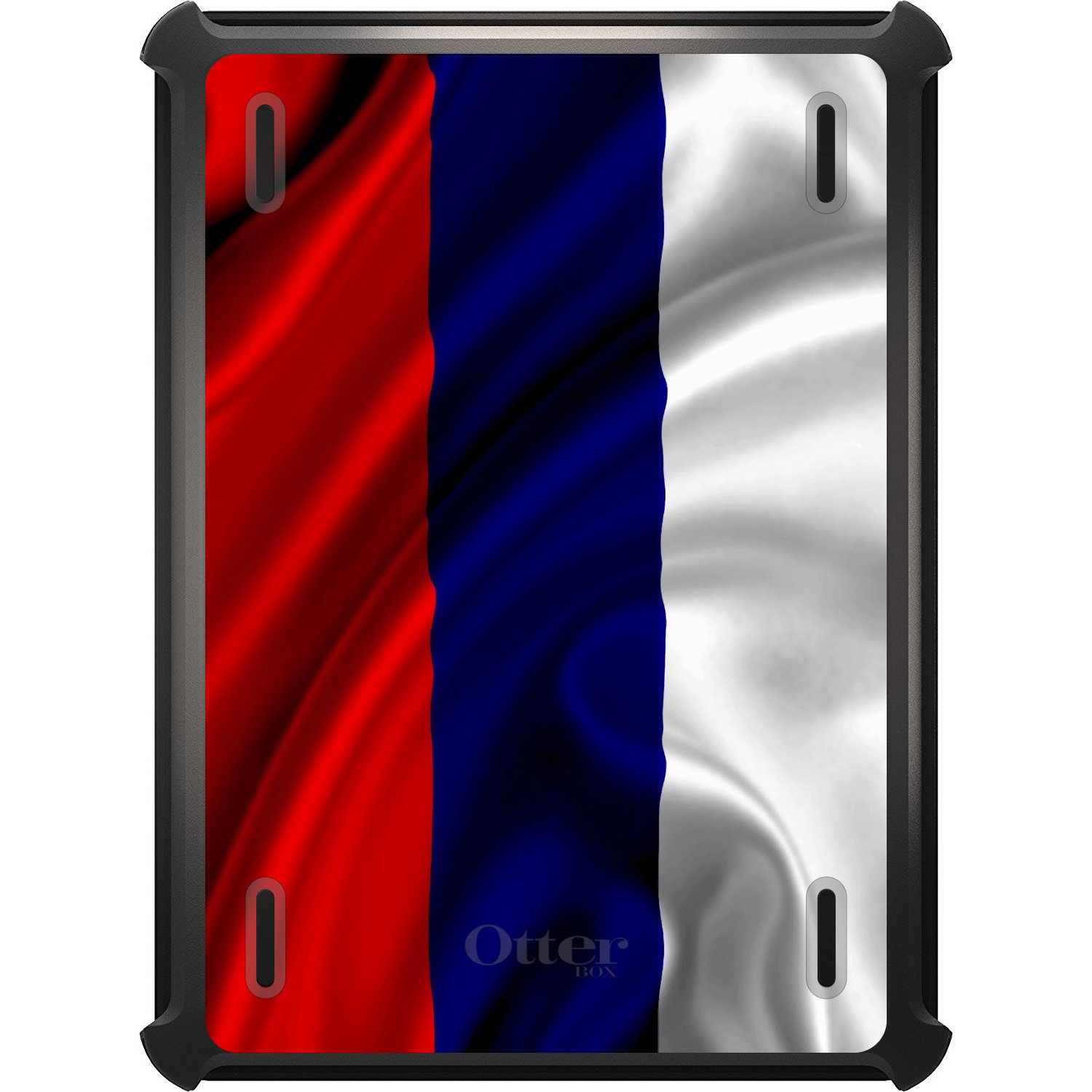 DistinctInk Protective Case for iPad Air 4 (2020 Model) - Custom Black Replacement Cover with Stand | Russian Flag Design - Red & Yellow Waving Flag | Perfect for Travel, Work & Study | Show Your Patriotism