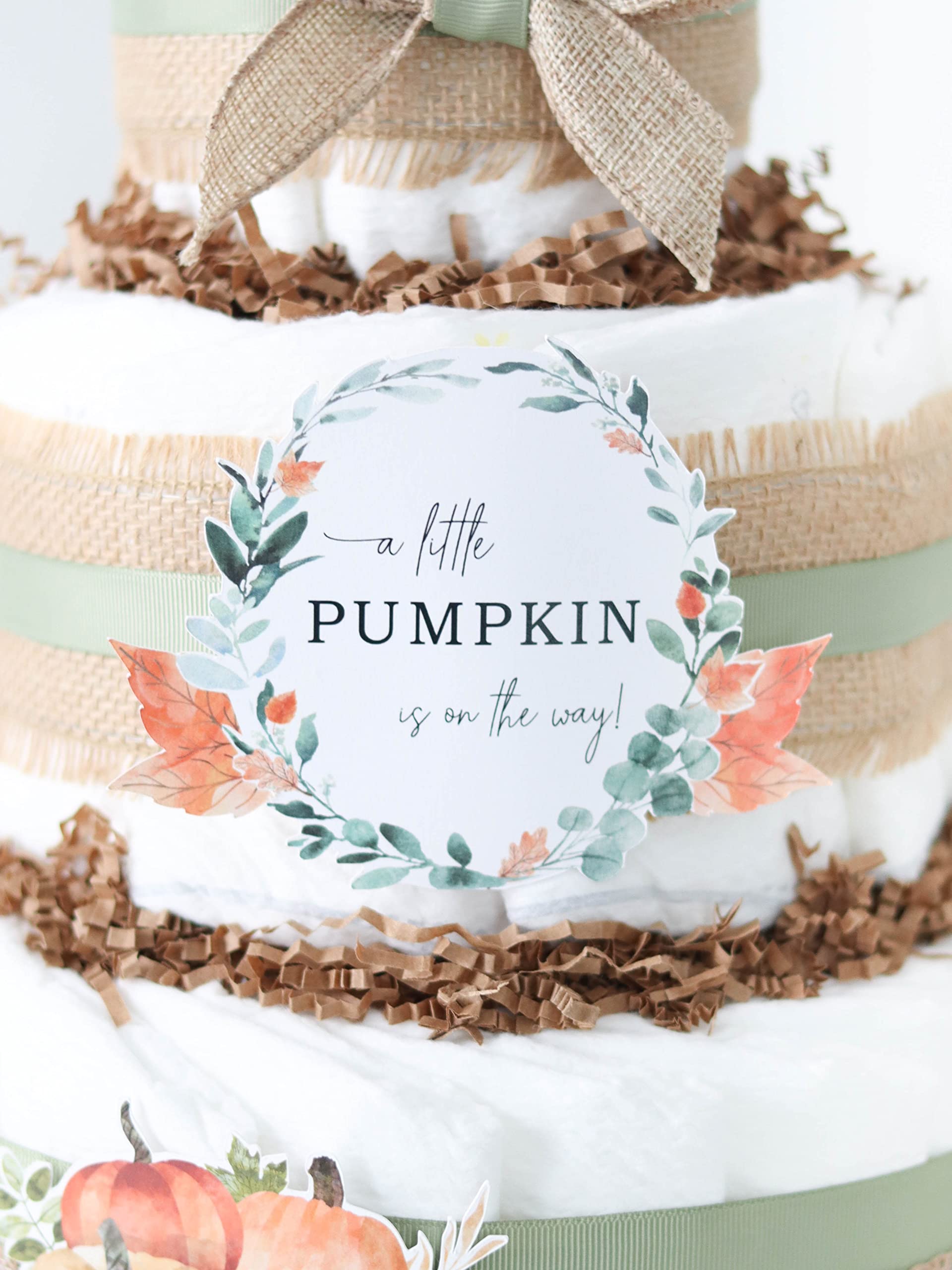 Red Autumn Truck Little Pumpkin Diaper Cake - Baby Shower Centerpiece Decor for Newborn Celebrations | Perfect for Fall Baby Showers, Gender Reveals & Nursery Decor