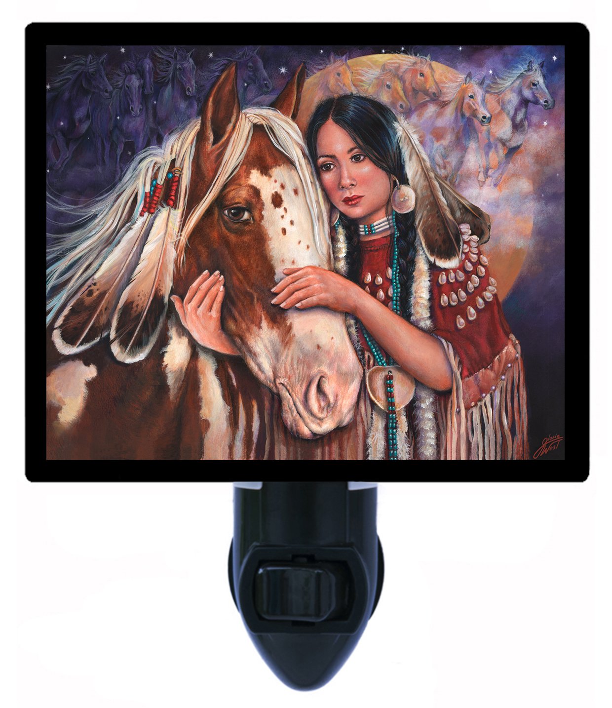 Native American Horse Power Magic Night Light - Spiritual Decor for Home, Bedroom, Nursery & Meditation Room
