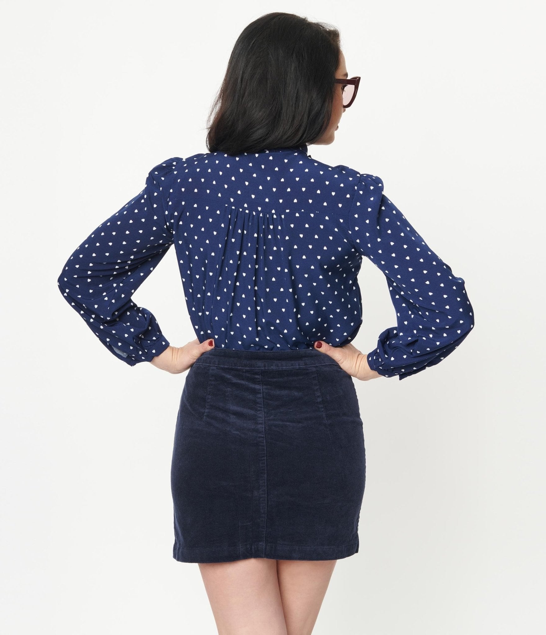Stylish Navy Blue Corduroy Button-Up Mini Skirt for Women - Vintage A-Line Skirt with Pockets, Perfect for Casual Outfits, Fall Fashion & Date Nights