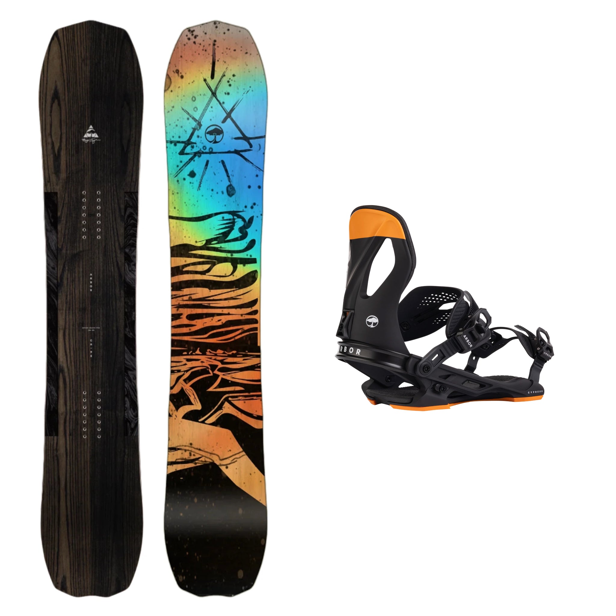 2025 Arbor Bryan Iguchi Pro Camber Snowboard with Cypress Bindings | All-Mountain Freestyle Snowboard for Powder & Park Riding | Perfect for Backcountry & Resort Snowboarding