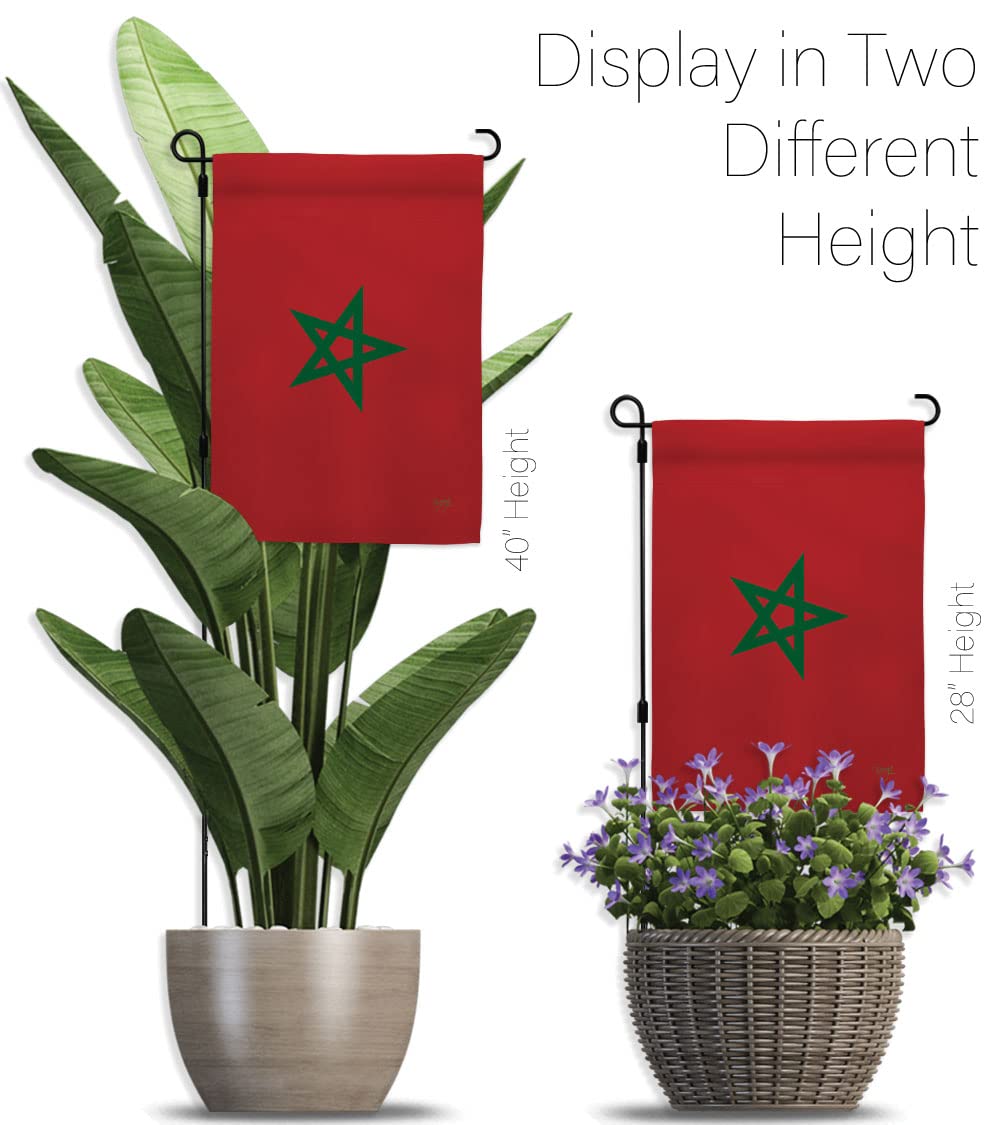 Moroccan Garden Flag Set with Stand - Double-Sided Yard Decor for Home & Gifts