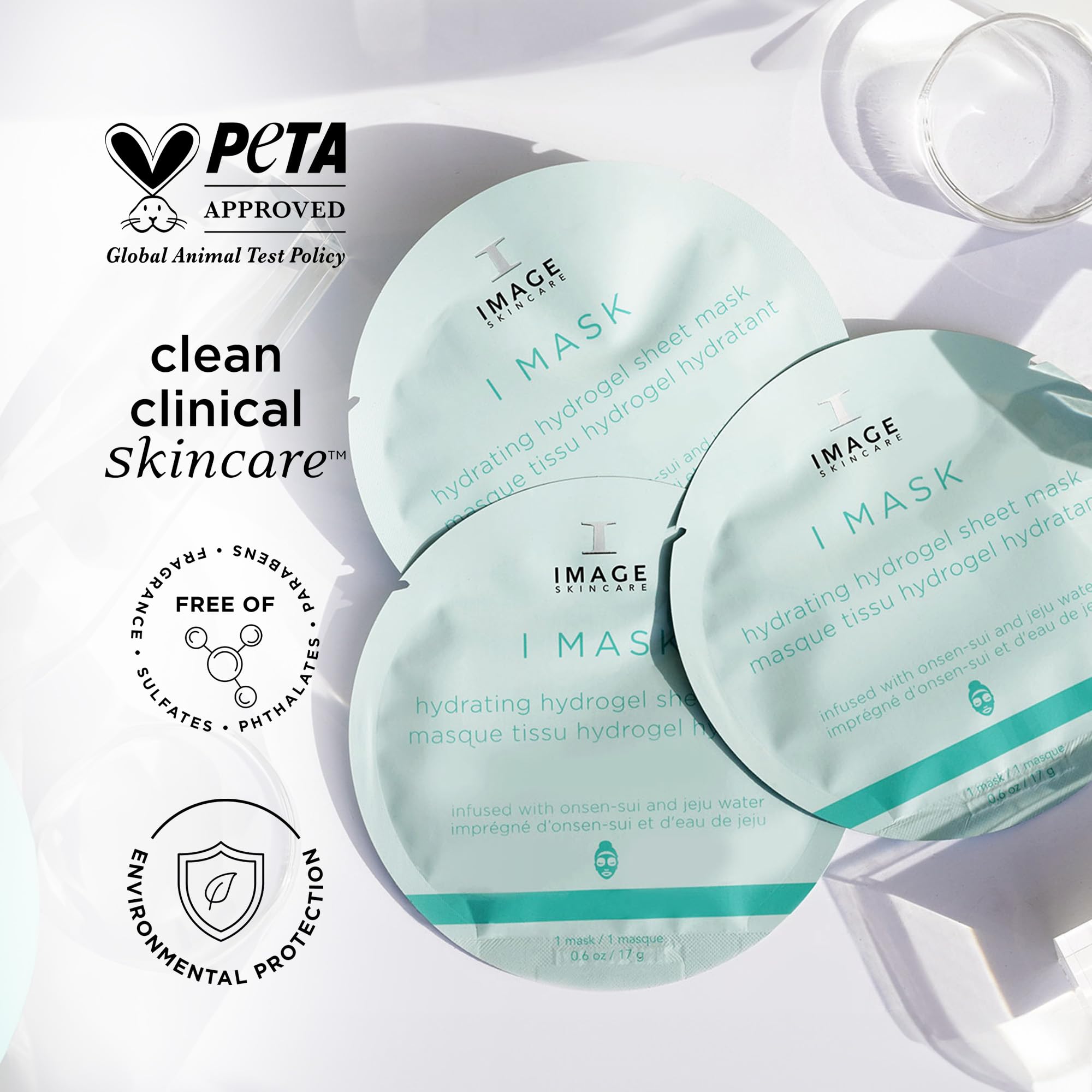 IMAGE Skincare Hydrating Hydrogel Sheet Mask with Hyaluronic Acid - Refreshing, Soothing Facial Treatment for Dry Skin | At-Home Spa & Self-Care Routine