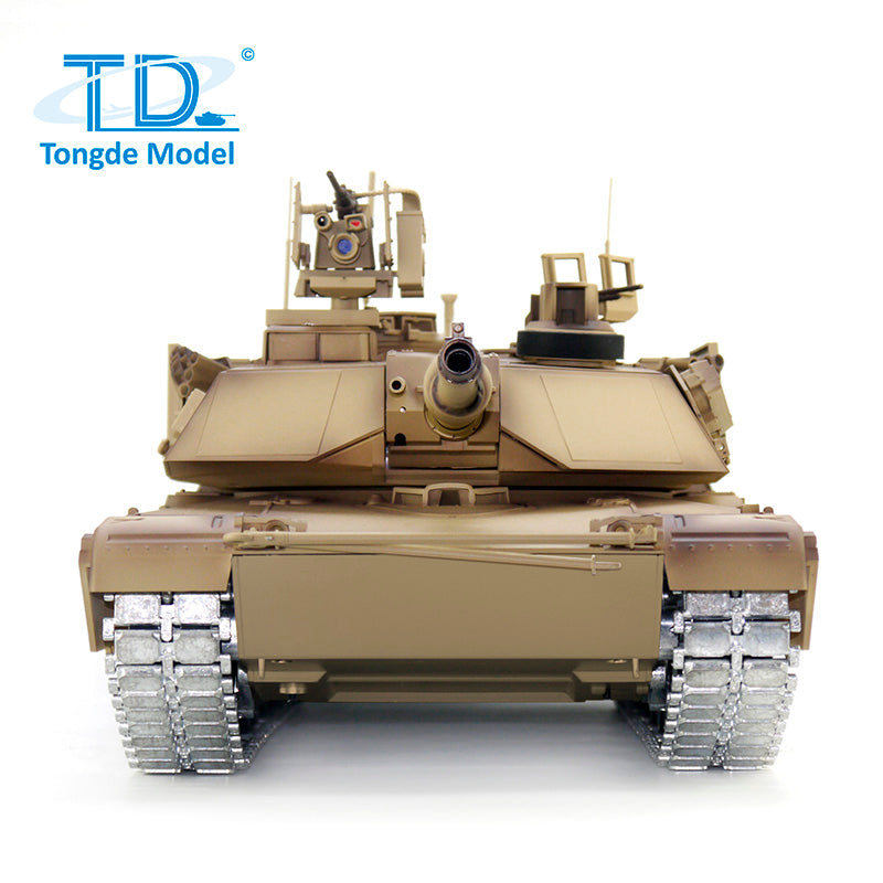 1/16 Scale Tongde RC Infrared Battle Tank - Radio Controlled Panzer M1A2 Abrams SEP V2 Electric Military Tank with 320° Rotation, Barrel Recoil & BB Unit - Realistic Simulation Model for War Games, Collectors & Battle Scenes