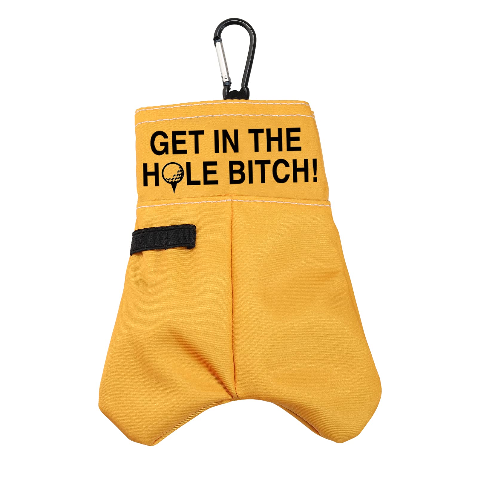 Funny Golf Gift for Men - 'Get in The Hole Bitch' Golf Ball Storage Bag & Club Accessory Pouch - Perfect Golf Gag Gift for Birthdays, Parties & Golf Tournaments