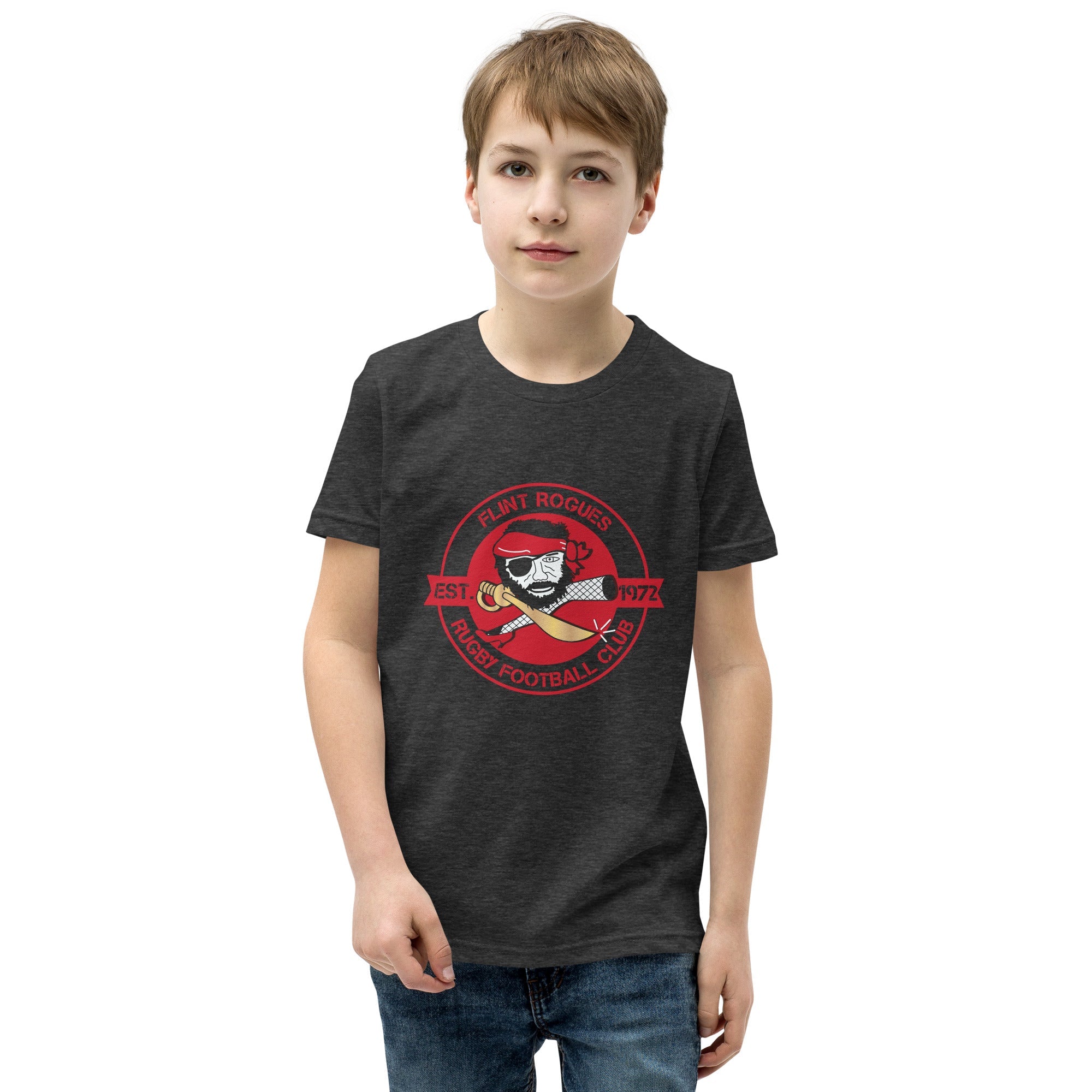 Flint Rogues RFC Youth Social Tee - Comfortable Cotton T-Shirt for Kids & Teens - Perfect for School, Sports & Casual Wear