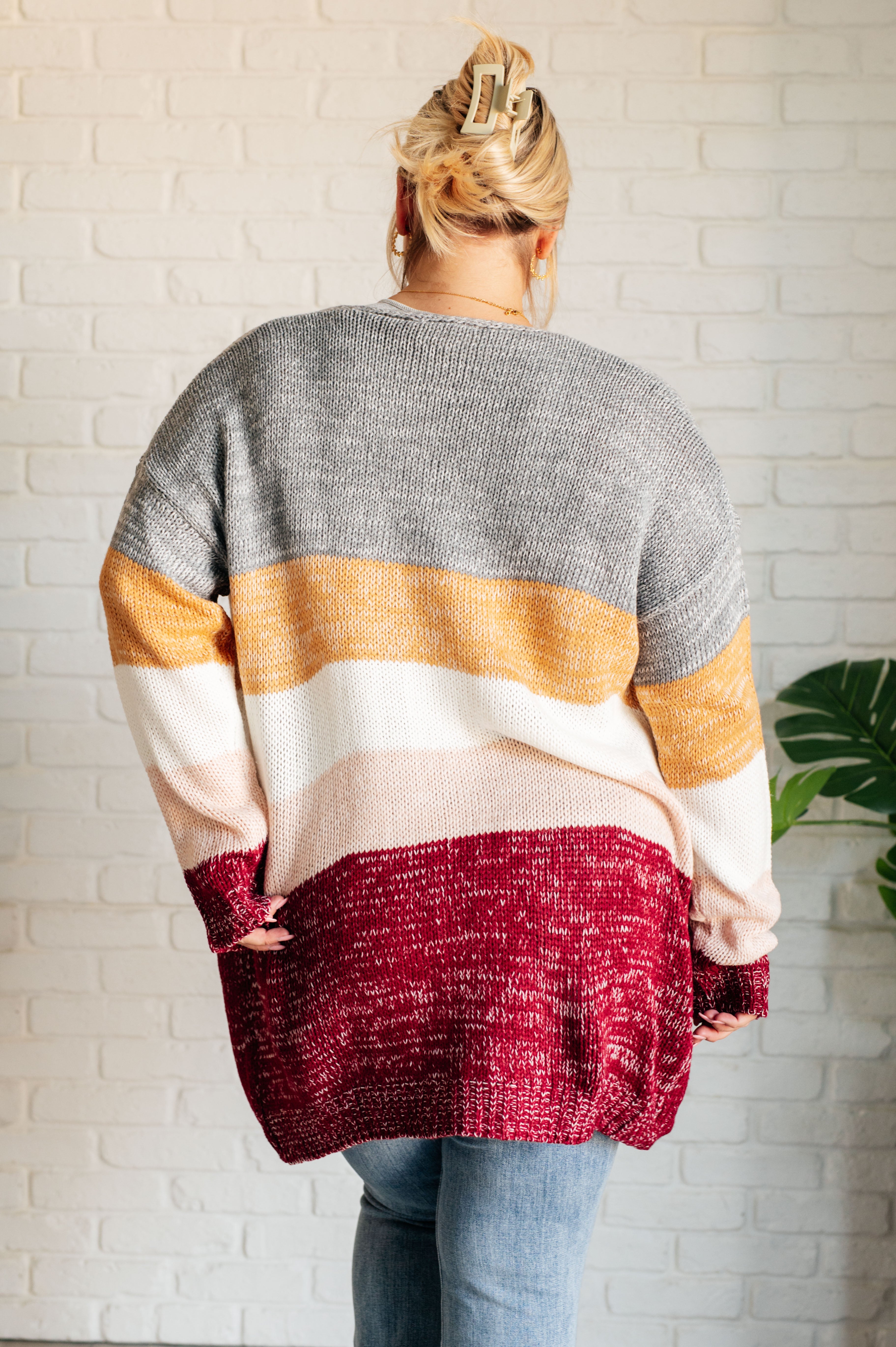 Stylish Color Block Cardigan for Women - Soft Warm Knit Sweater | Perfect for Fall Layering, Office Wear & Casual Outfits