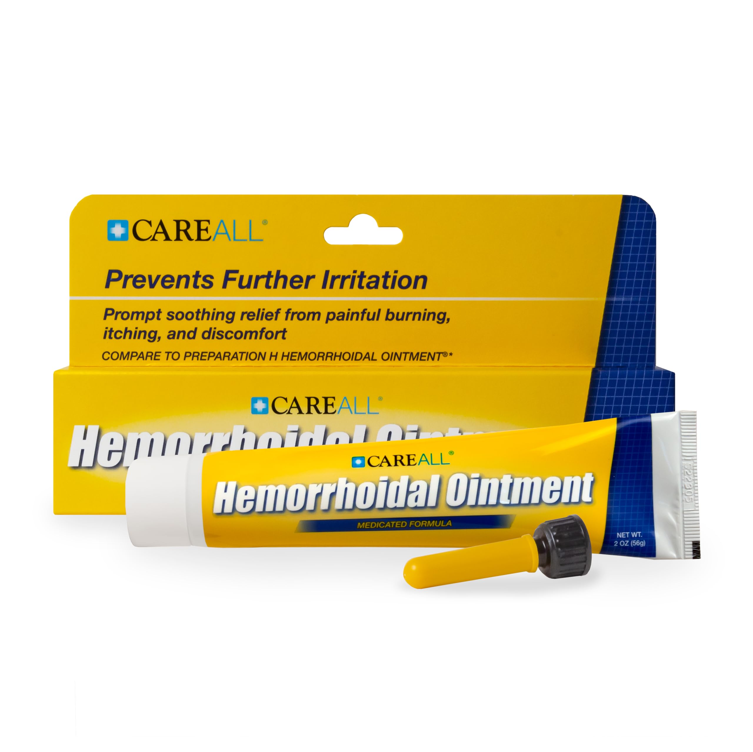 CareAll Hemorrhoidal Ointment 2.0 oz with Applicator - Fast Relief for Burning, Itching & Discomfort from Inflamed Hemorrhoids | Dye-Free, Phthalate-Free, Fragrance-Free | Ideal for Postpartum Recovery & Post-Surgery Care