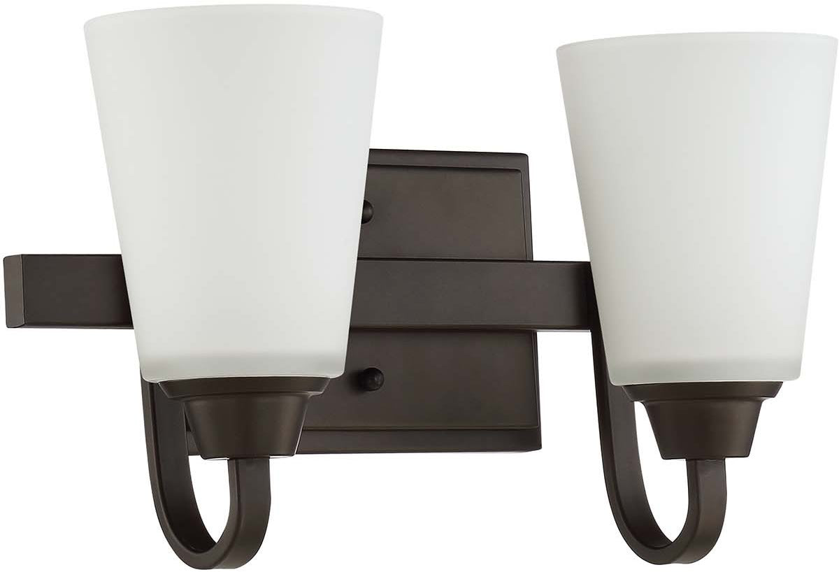 14W Grace 2-Light Bathroom Vanity Light Fixture in Espresso Finish - Perfect for Modern Bathroom Makeovers and Home Renovations