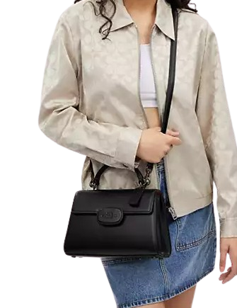 Coach Eliza Top Handle Bag with Leather Covered Closure - Stylish & Elegant Handbag for Women, Perfect for Work, Travel, and Everyday Use
