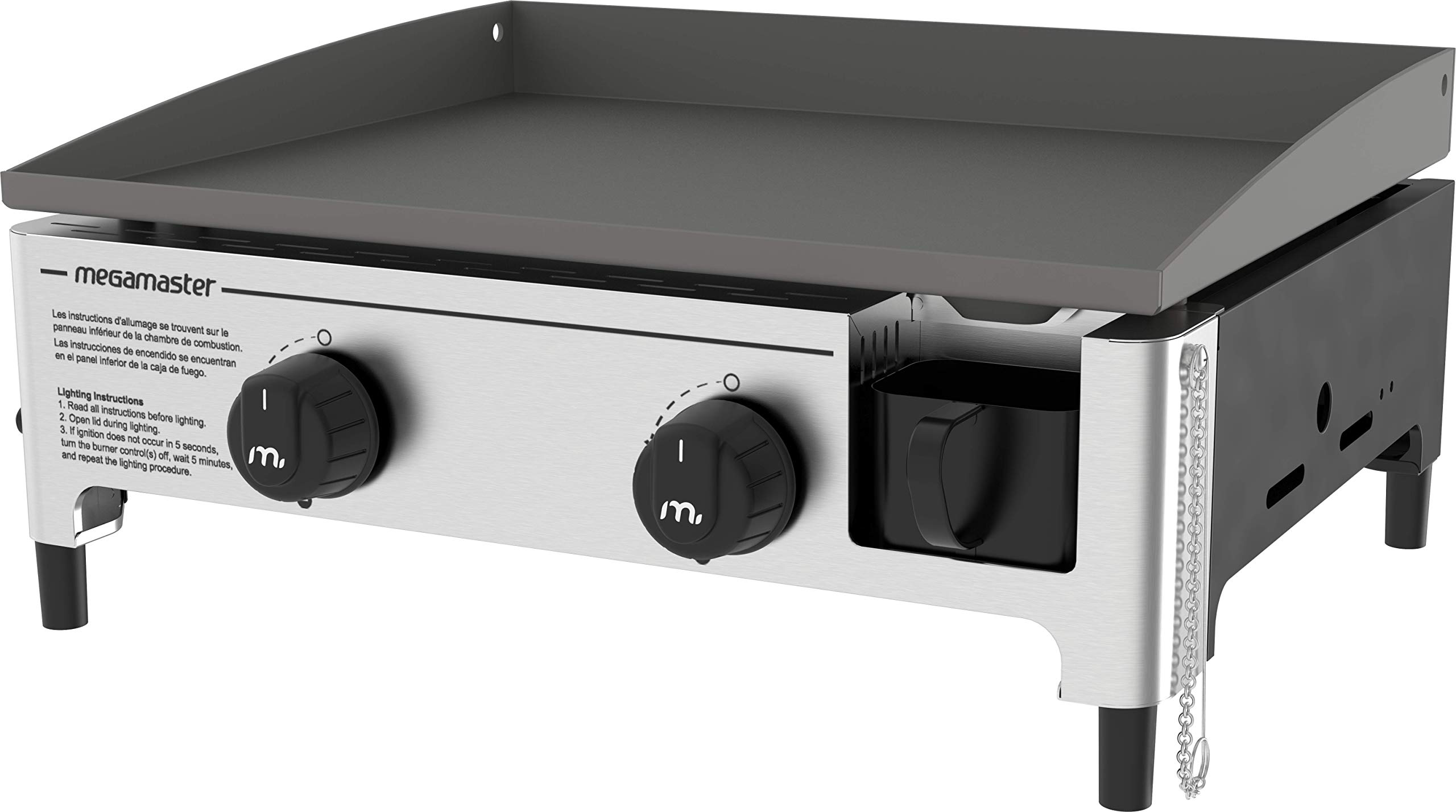 Megamaster 2-Burner Portable Gas Griddle - 18,000 BTU Outdoor Cooking Griddle with 302.8 SQ in Surface - Compact Tabletop Propane Griddle for Camping, BBQs, Tailgating & Backyard Parties (Model 820-0054F) | Perfect for RV Trips, Picnics & Outdoor Family Gatherings