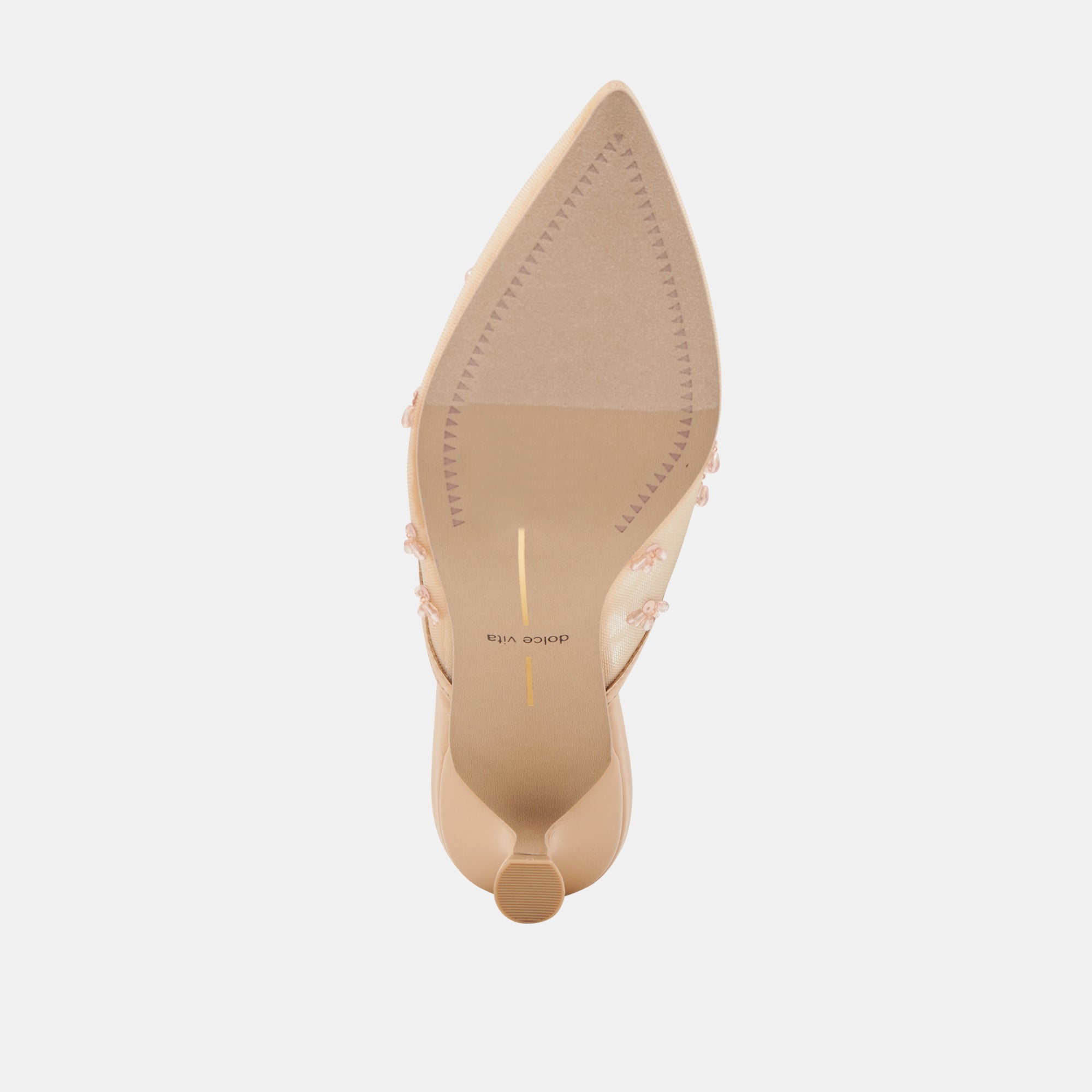 CLARA Wide Heels for Women - French Vanilla Mesh Comfortable Sandals for Summer, Parties & Weddings