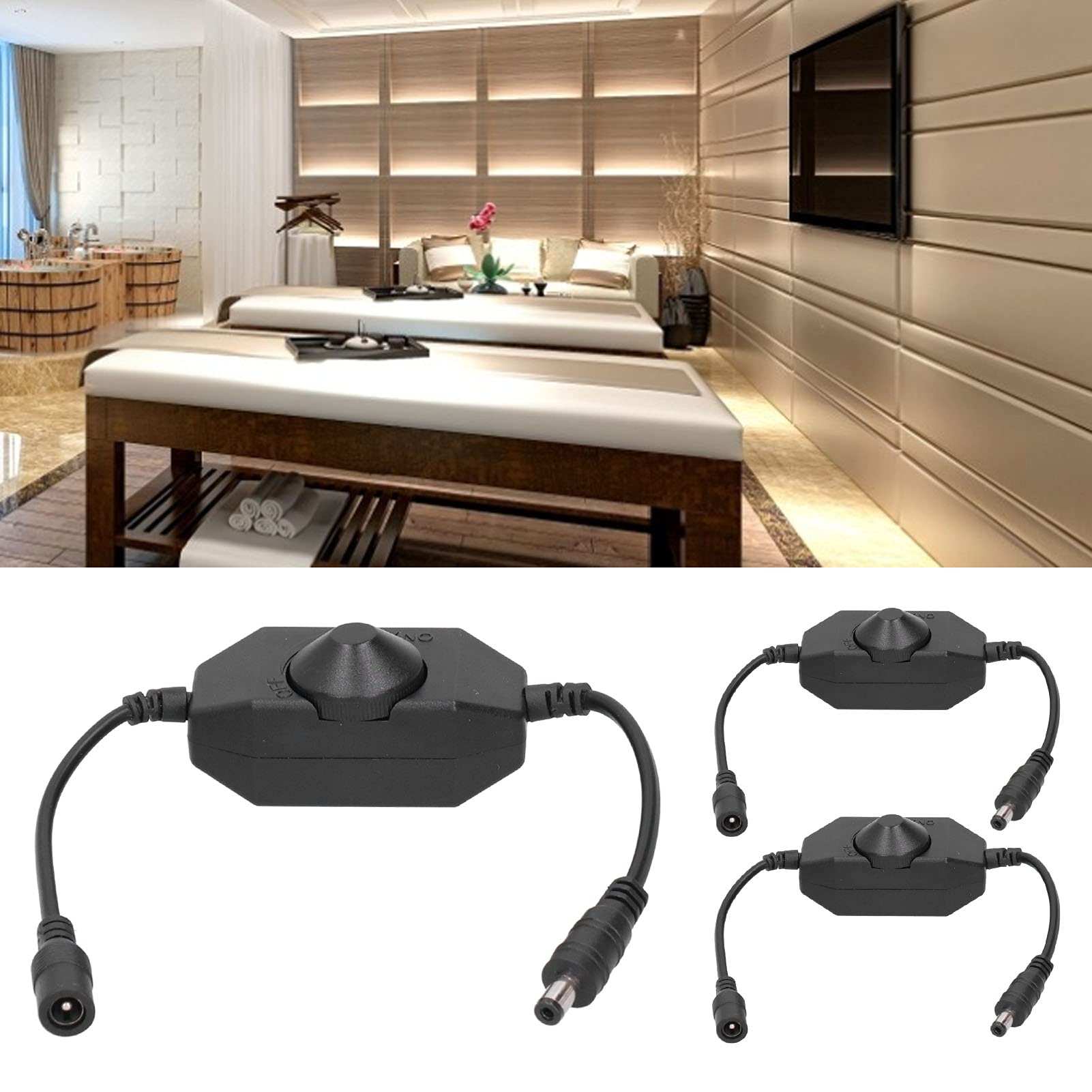 LED Strip Dimmer Adapter - Mini LED Light Brightness Controller with Adjustable Switch for DC Power Supply | Perfect for Home, Office & DIY Lighting Projects