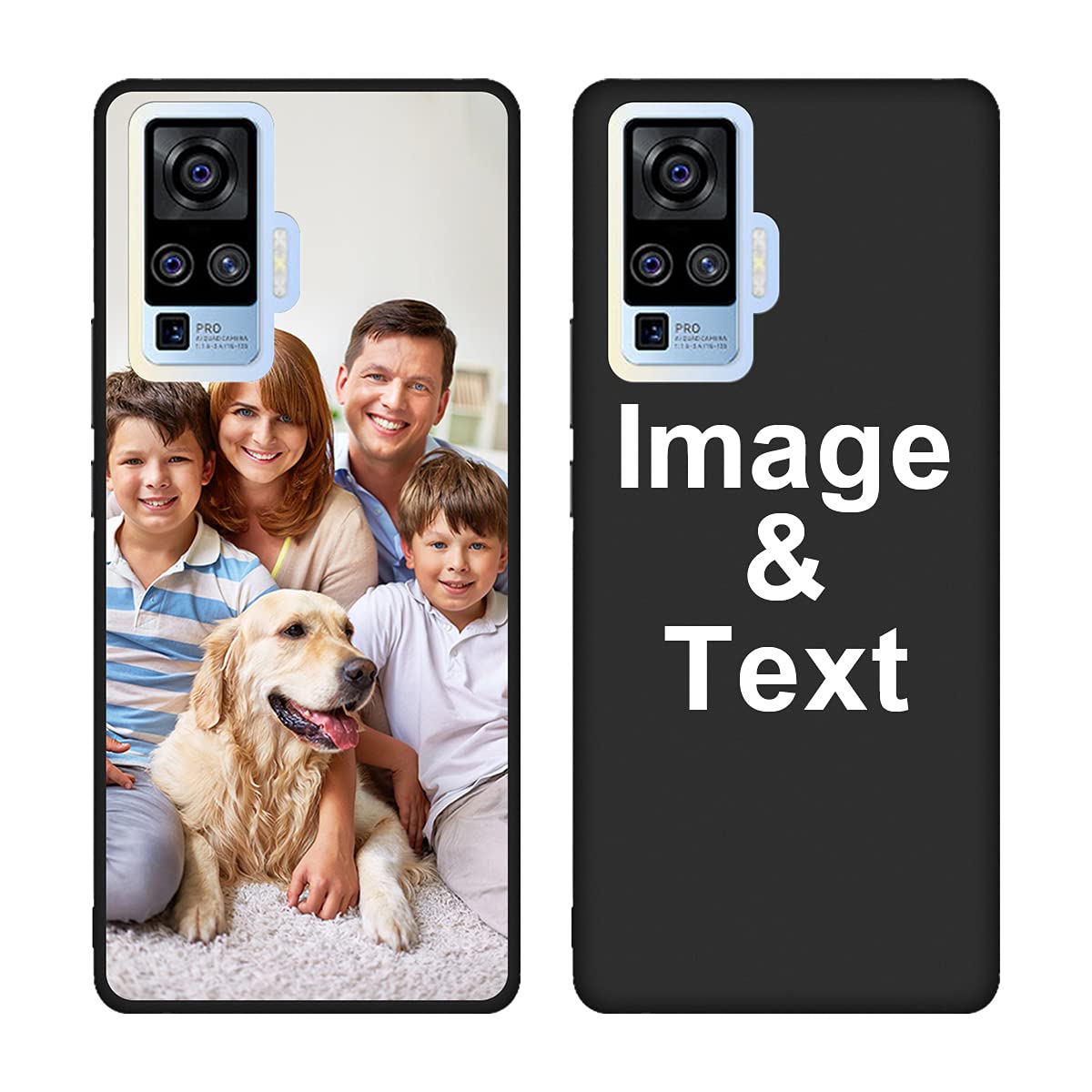 Styletify Custom Phone Case for Vivo X50 Pro - Personalized Picture, Shockproof Silicone Cover, Soft Candy Design - Perfect Christmas & Birthday Gift, Protective Black Phone Cover for Everyday Use & Travel