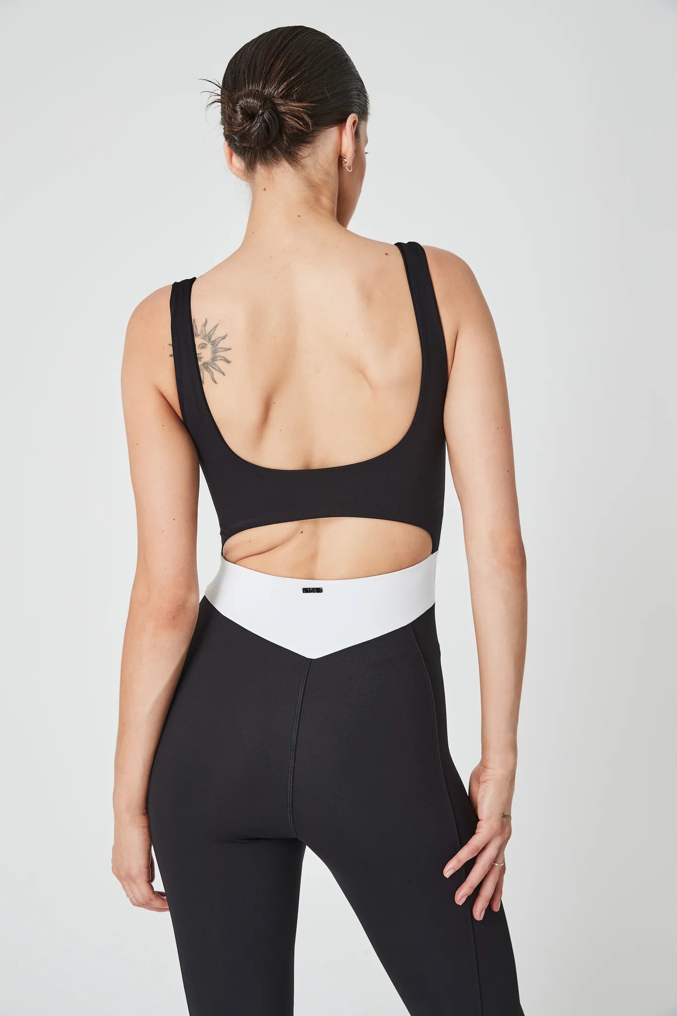 Capri Cutout Bodysuit for Women - Matte Black & White - Sexy One-Piece Outfit for Clubbing, Date Night & Special Occasions