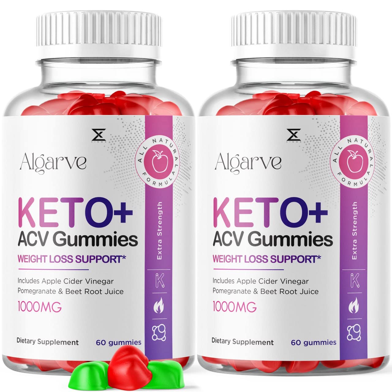 (2 Pack) Algarve Keto ACV Gummies - Apple Cider Vinegar Weight Loss Supplement for Men & Women - 120 Gummies - Supports Ketosis & Metabolism - Perfect for On-the-Go Healthy Lifestyle & Fitness Goals