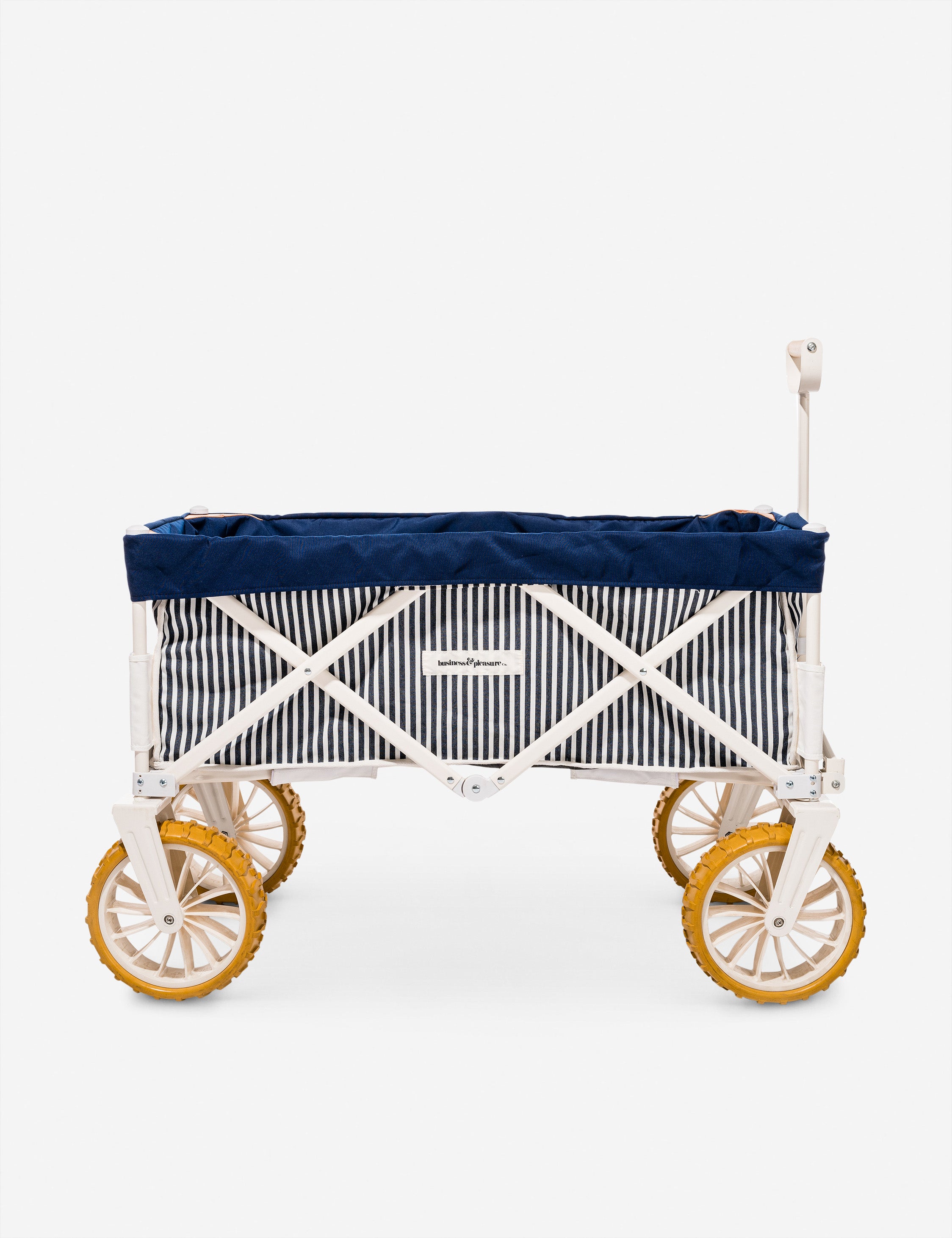 Folding Beach Cart with Wheels - Heavy Duty Collapsible Wagon for Sand, Camping & Outdoor Gear by Business & Pleasure Co. | Perfect for Beach Trips, Picnics & Tailgating