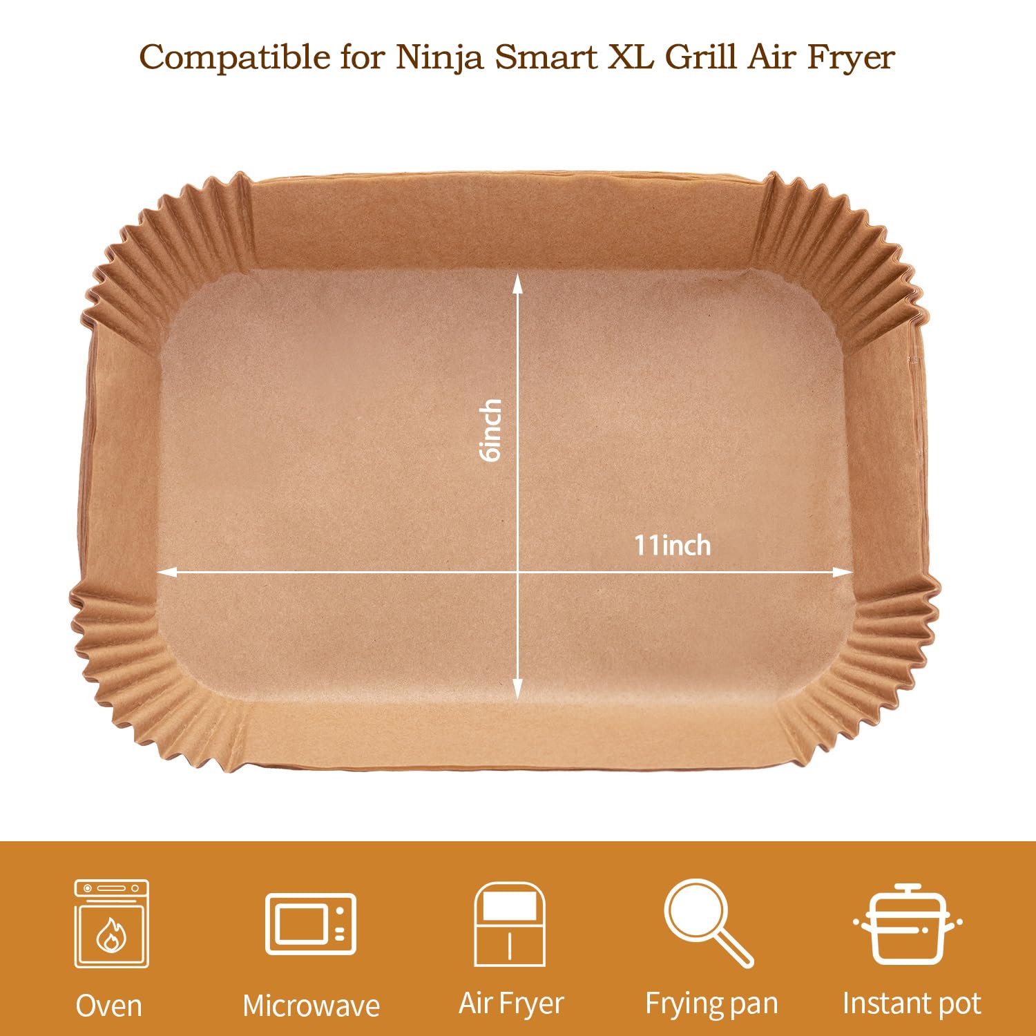 120Pcs Disposable Air Fryer Liners for Ninja Foodi Smart XL & FG551 6-in-1 Indoor Grill - Non-Stick Parchment Paper Sheets - Perfect for Healthy Cooking, Roasting, and Baking at Home