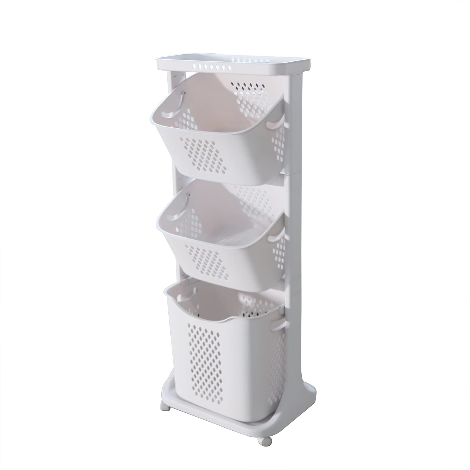 Multi-Layer Laundry Basket & Storage Organizer - Foldable Clothes Hamper for Bathroom, Kitchen, Living Room | Space-Saving Shelf for Fruits, Towels & Household Items | Perfect for Small Spaces & Home Organization