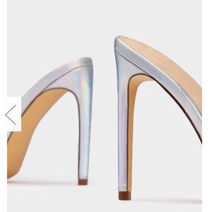 Sexy Holographic Pointed Toe Mule Slides - Women's Fashion Heels for Party, Club & Evening Wear