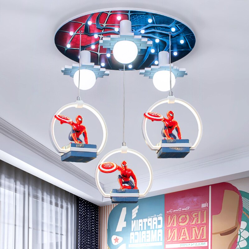 Spider-Man LED Hanging Light for Kids Room - Superhero Themed Night Light for Bedroom, Nursery & Playroom - Cool Marvel Decor Gift for Boys & Girls