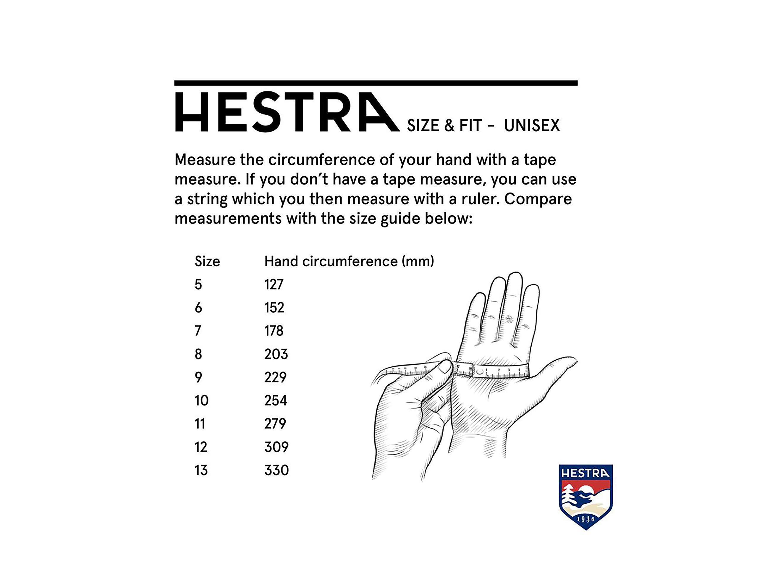 Hestra Heli OutDry Waterproof Ski Gloves for Men & Women - Winter Sports, Snowboarding, Hiking - Black, Size 8