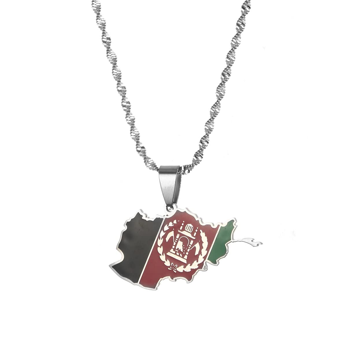 Afghanistan Map with Flag Pendant Necklace - Unique Afghan Jewelry for Men & Women - Perfect for Travel Lovers, Cultural Enthusiasts & Gift Giving