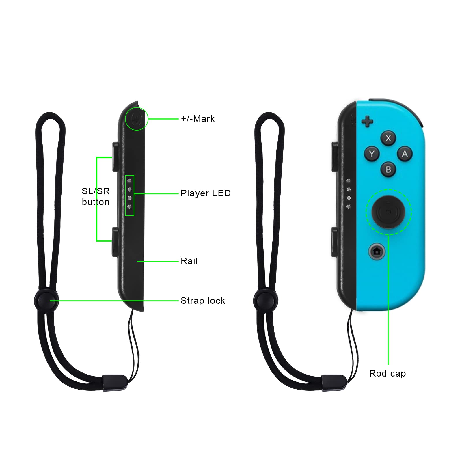 TOYMIS 2 Pack Adjustable Elastic Wrist Strap for Nintendo Switch Joy-Con Controllers - Black | Comfortable Gaming Accessories for Switch Lite/OLED | Perfect for Travel, Gaming Parties & Long Play Sessions