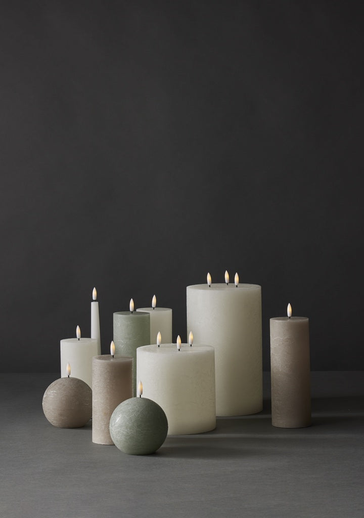 Amalfi Huge LED Taper Candle Set of 2 - White Flameless Candles 24cm (9.4