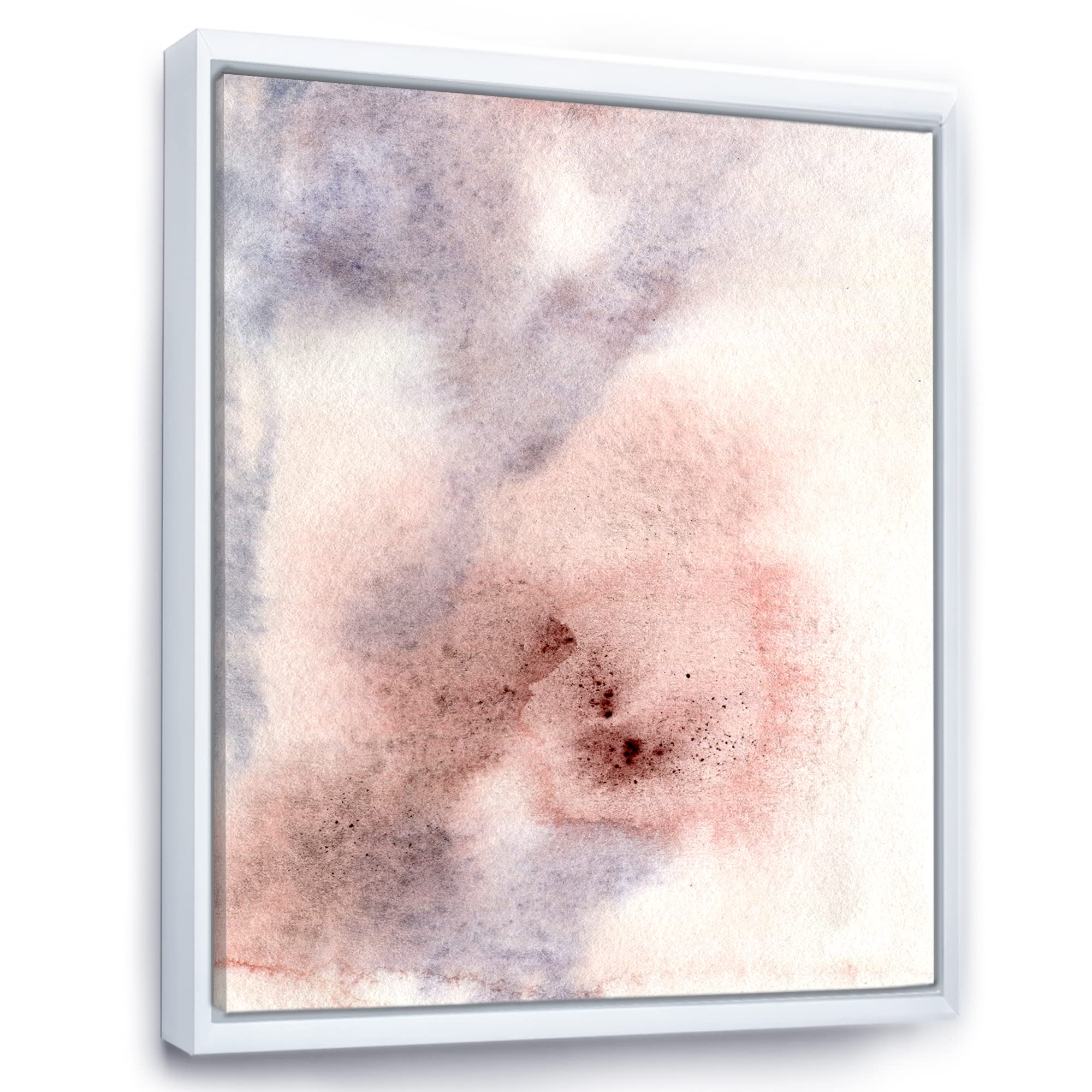 DesignQ Pastel Abstract Canvas Wall Art - Blue Pink Beige & Red Spots Modern Framed Print - Perfect for Living Room, Bedroom & Office Decor
