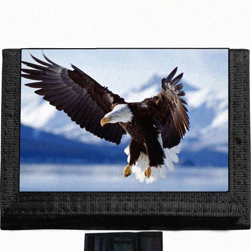 Eagle Black TriFold Nylon Wallet for Men - Slim RFID Blocking Bifold Credit Card Holder - Perfect Gift for Dad, Husband, Boyfriend (Office, Travel, Everyday Use)