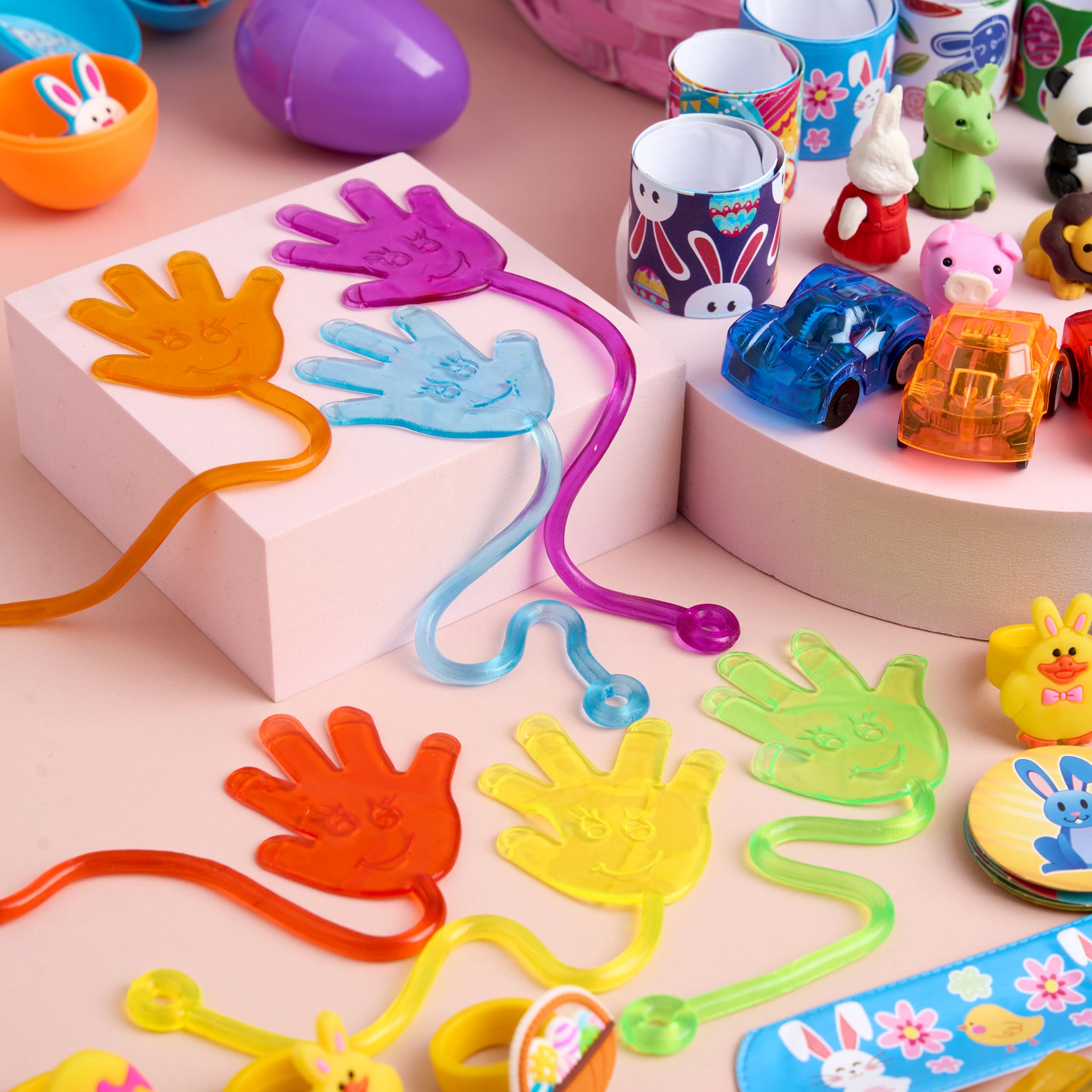 JOYIN 100 Pcs Prefilled Easter Eggs with Assorted Toys & Stickers - Easter Egg Hunt Supplies, Kids Basket Stuffers, Party Favors & Classroom Prizes - Perfect for Easter Celebrations, Birthday Parties & School Events