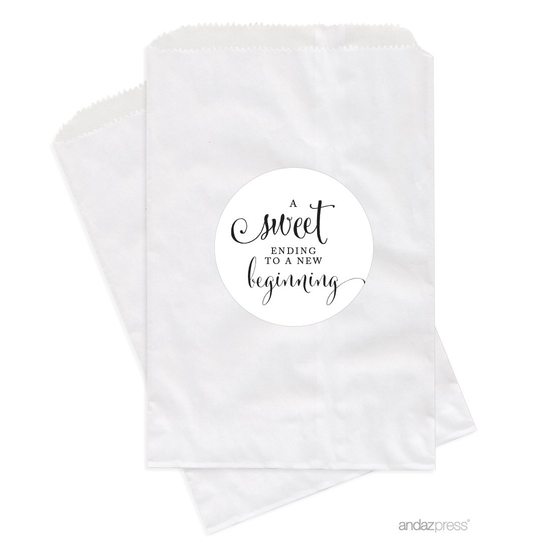 Andaz Press White Dessert Table Party Favor Bags - 24 Pack for Weddings, Baby Showers & Graduations | Elegant Candy Buffet Treat Bags for Special Occasions | Perfect for Celebrations, Sweet Tables & Gift Giving