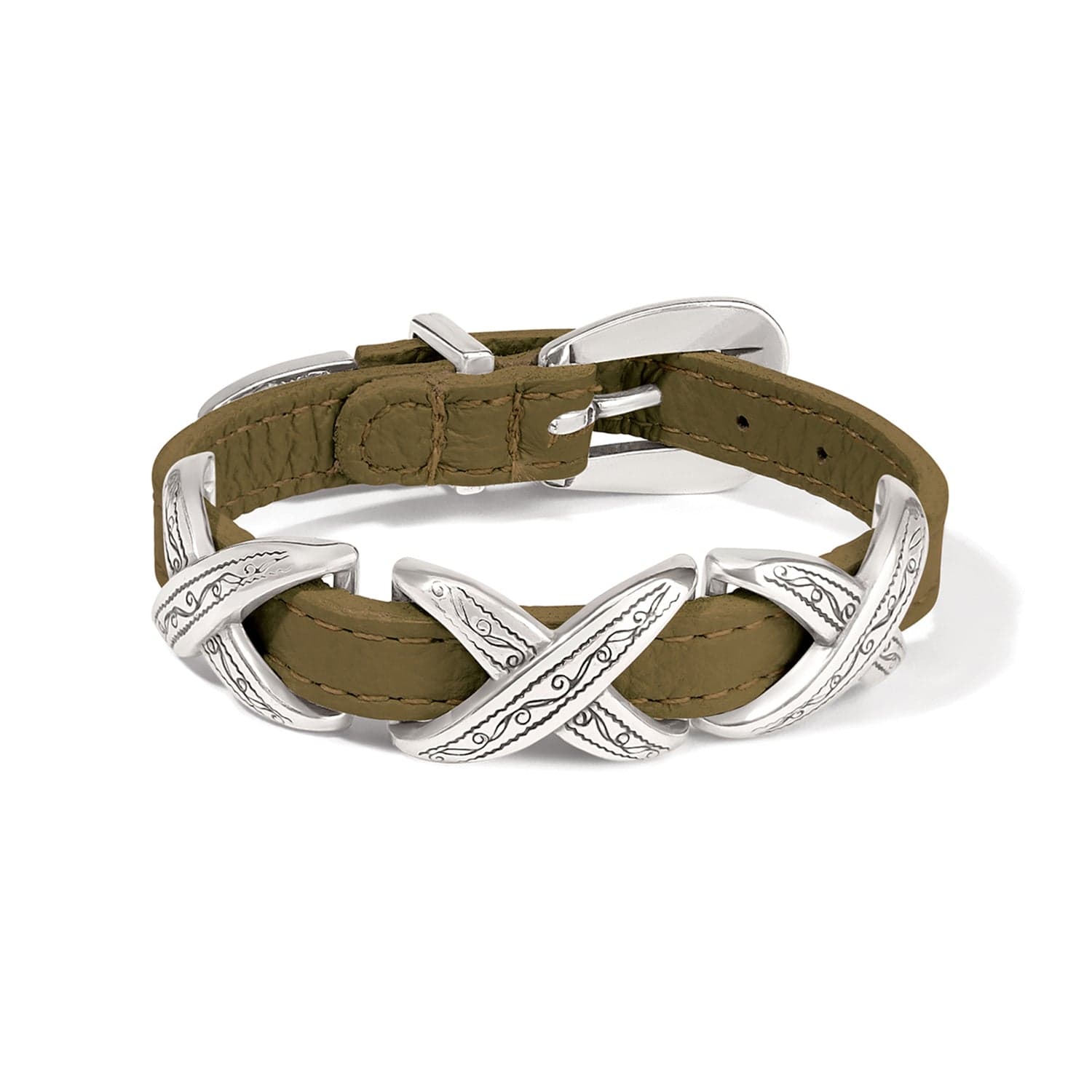 Kriss Kross Etched Bandit Bracelet for Women - Stainless Steel Adjustable Bangle - Boho Chic Jewelry for Casual Wear, Layering & Gift Giving